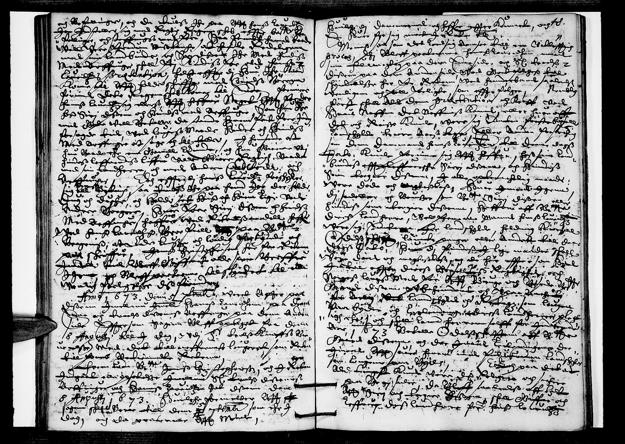 Eiker, Modum og Sigdal sorenskriveri, SAKO/A-123/F/Fa/Faa/L0038: Tingbok, 1673, s. 48