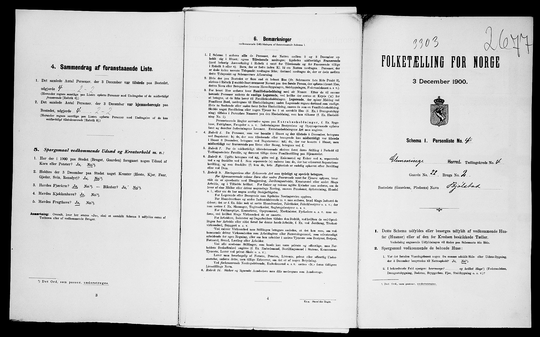 SAO, Folketelling 1900 for 0132 Glemmen herred, 1900, s. 66