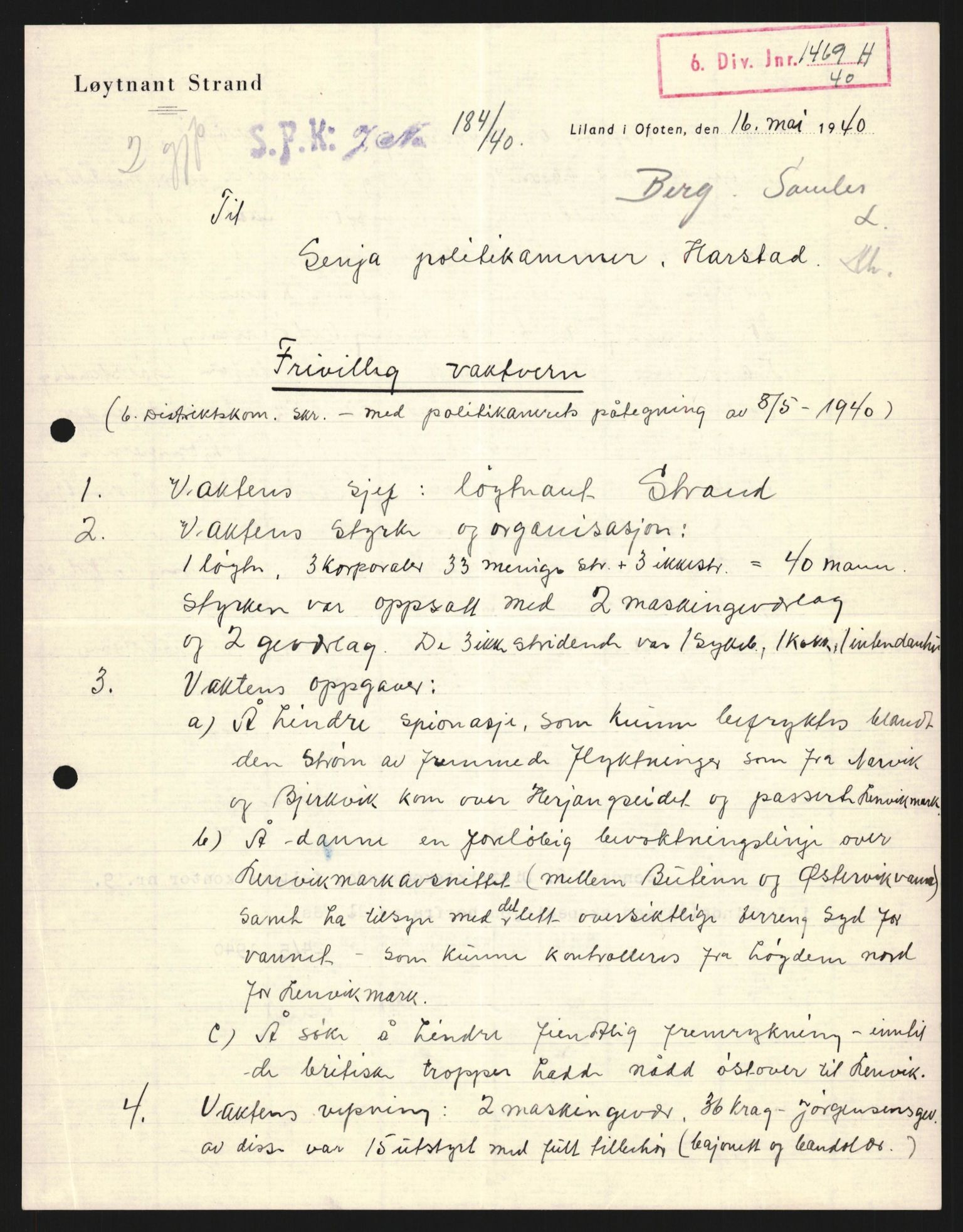 Forsvaret, Forsvarets krigshistoriske avdeling, AV/RA-RAFA-2017/Y/Yb/L0130: II-C-11-600  -  6. Divisjon / 6. Distriktskommando, 1940, s. 674
