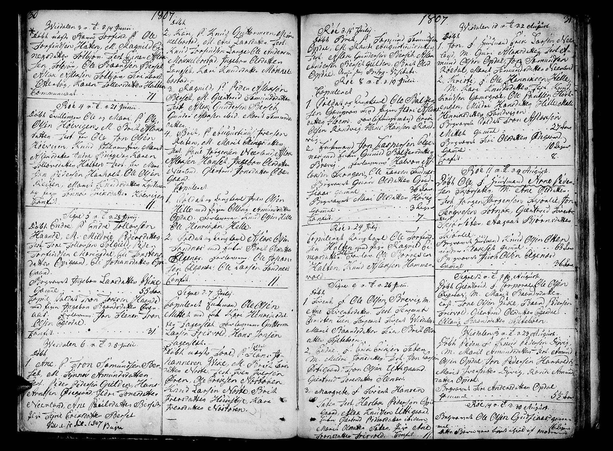 Ministerialprotokoller, klokkerbøker og fødselsregistre - Møre og Romsdal, AV/SAT-A-1454/551/L0622: Ministerialbok nr. 551A02, 1804-1845, s. 30-31