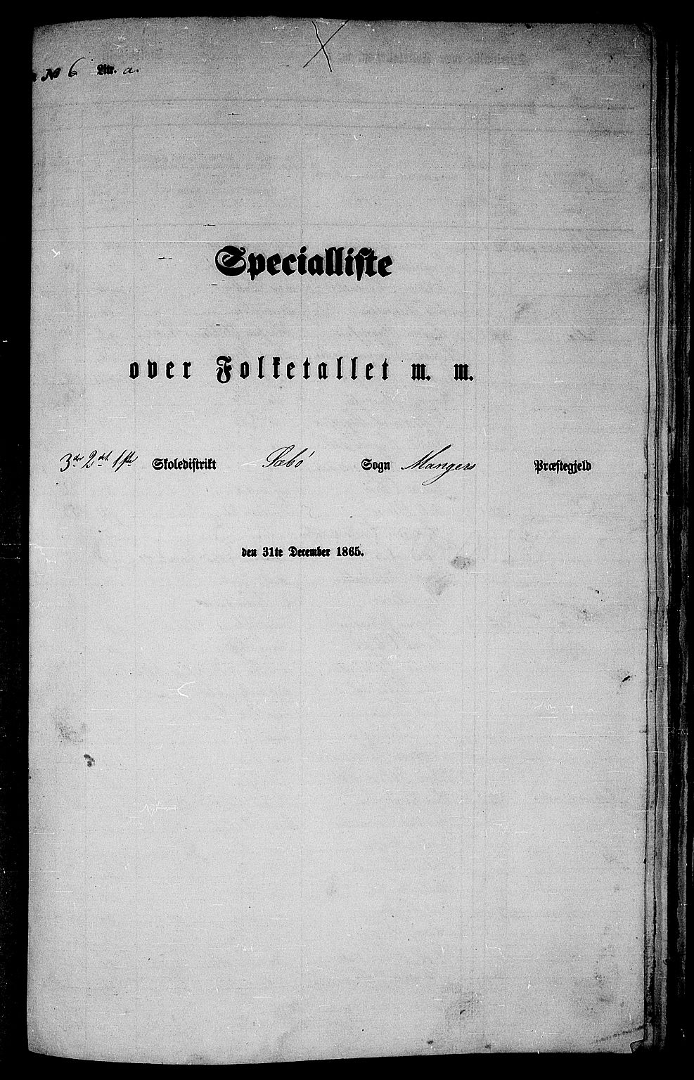 RA, Folketelling 1865 for 1261P Manger prestegjeld, 1865, s. 110