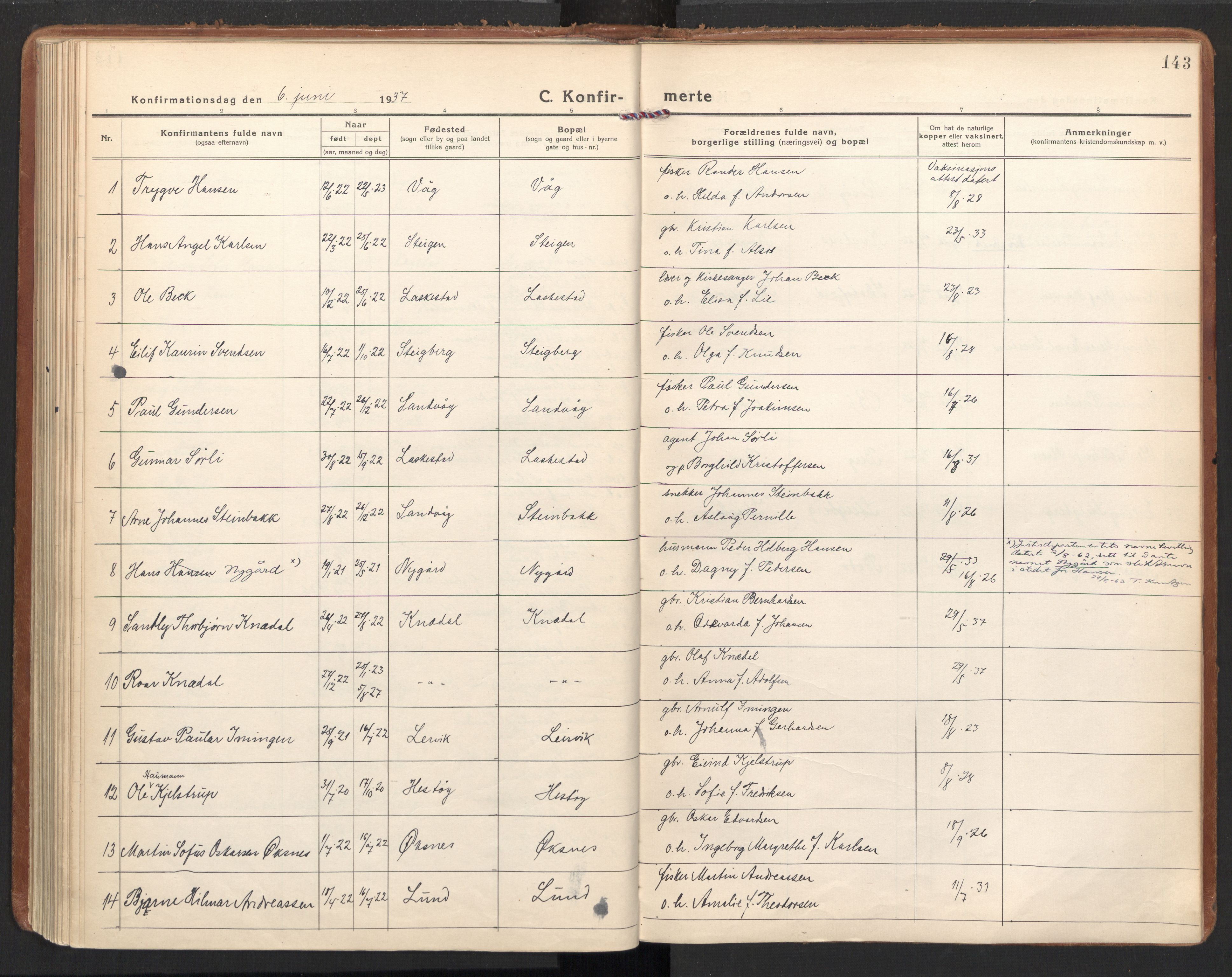 Ministerialprotokoller, klokkerbøker og fødselsregistre - Nordland, AV/SAT-A-1459/855/L0810: Ministerialbok nr. 855A17, 1921-1939, s. 143