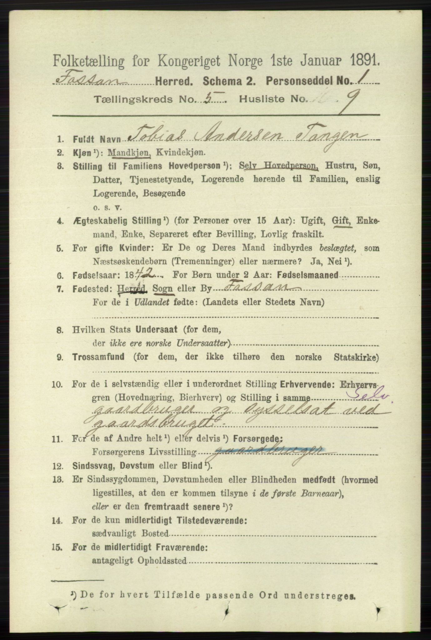 RA, Folketelling 1891 for 1129 Forsand herred, 1891, s. 822