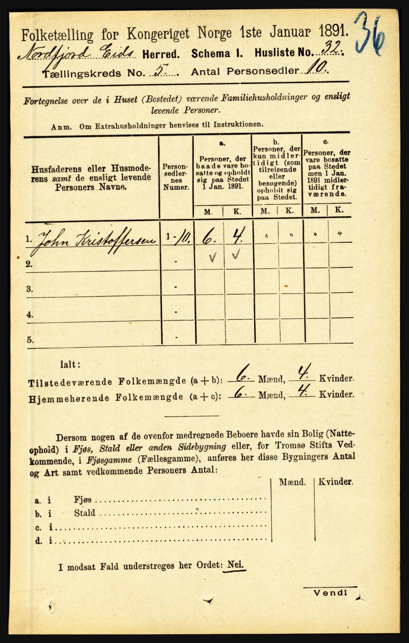 RA, Folketelling 1891 for 1443 Eid herred, 1891, s. 1137