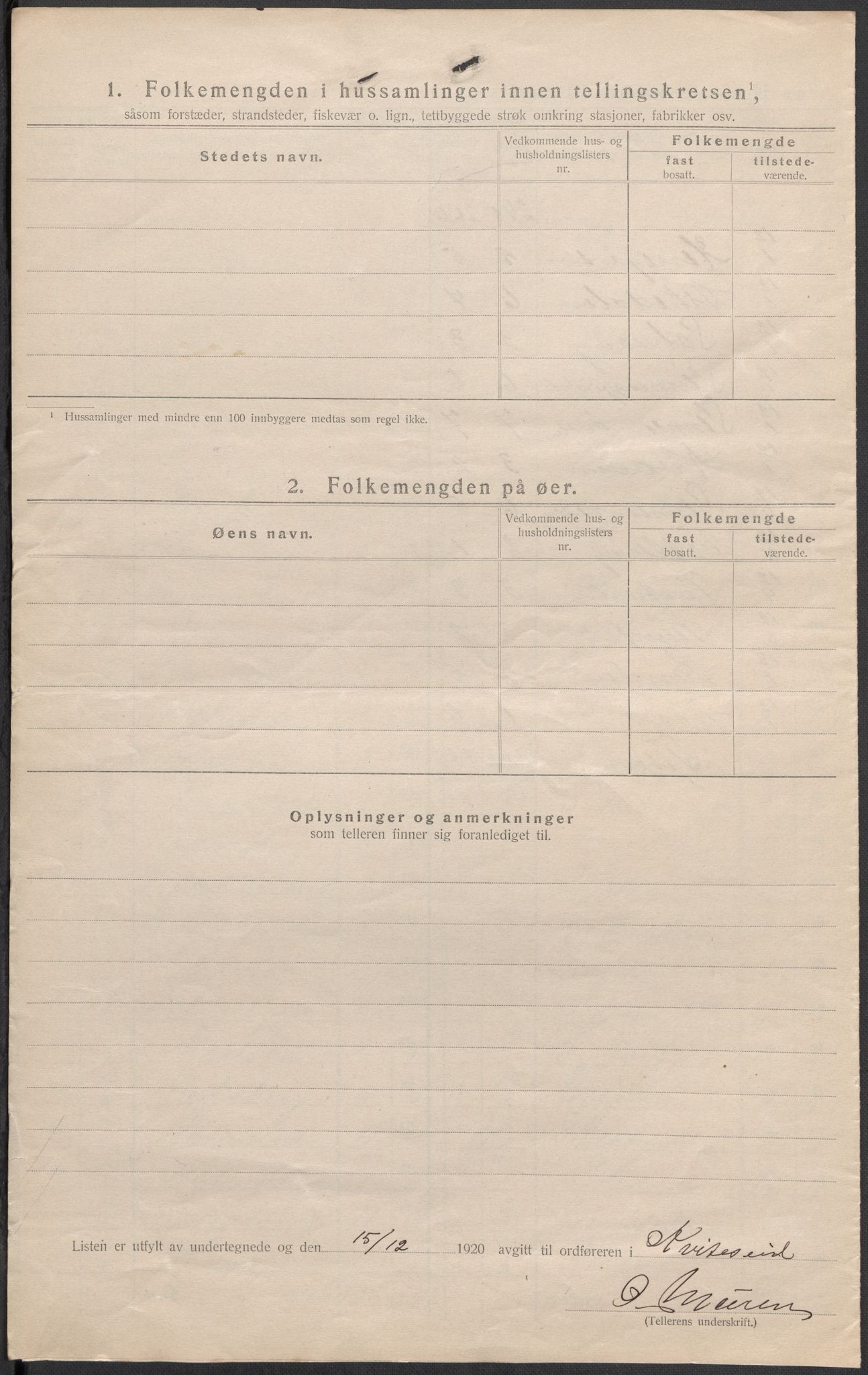 SAKO, Folketelling 1920 for 0829 Kviteseid herred, 1920, s. 7