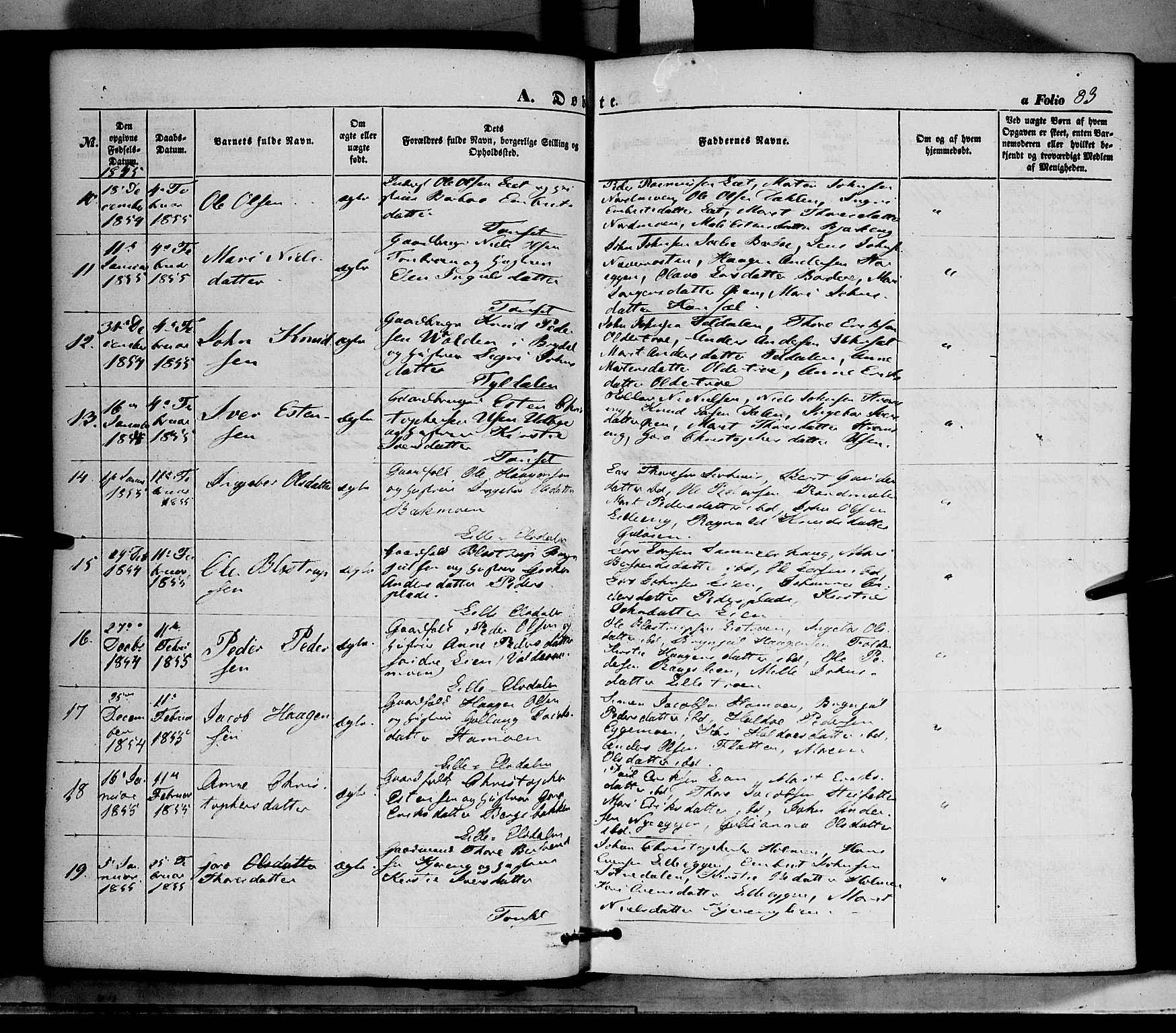 Tynset prestekontor, AV/SAH-PREST-058/H/Ha/Haa/L0020: Ministerialbok nr. 20, 1848-1862, s. 83