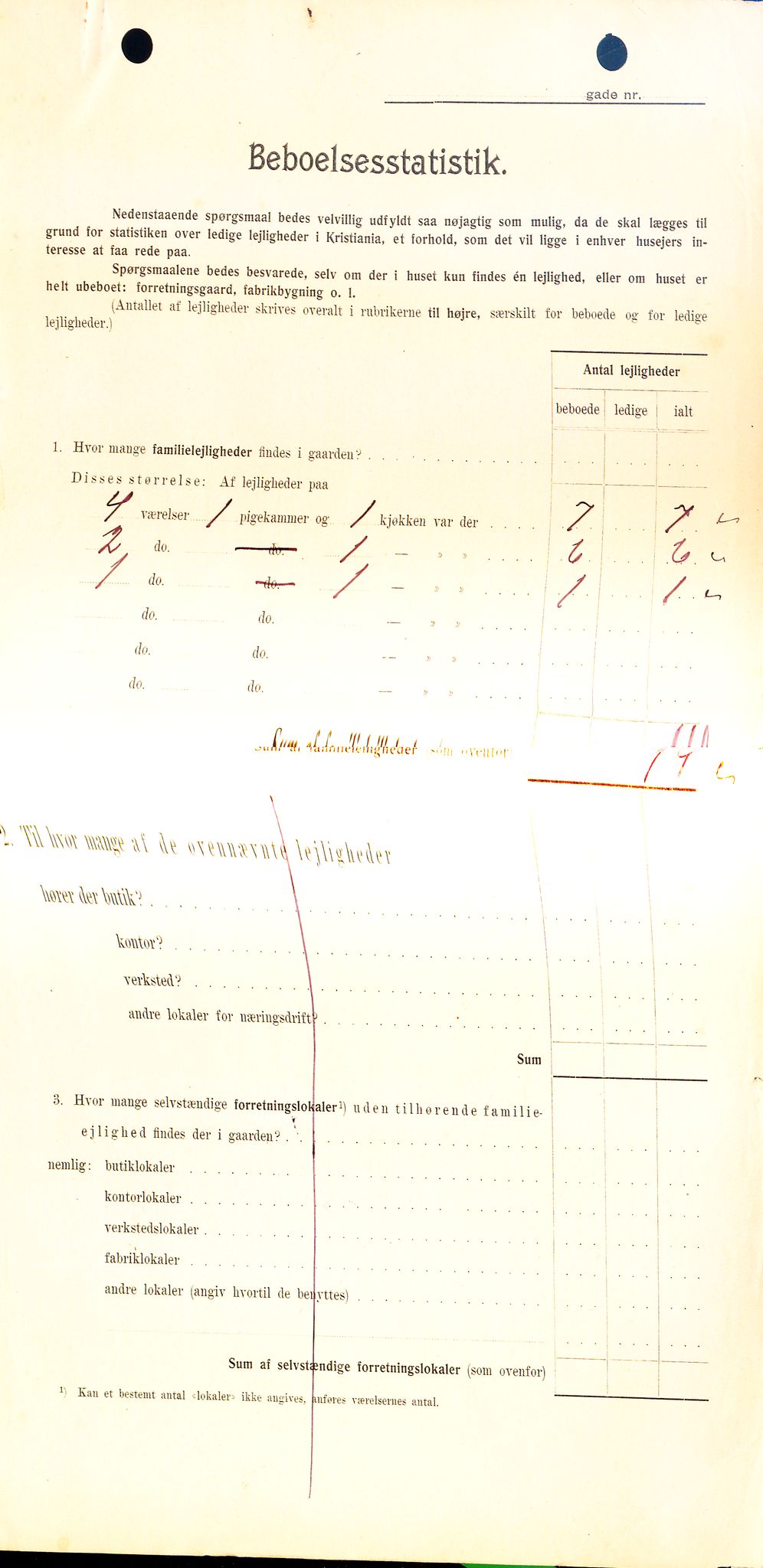 OBA, Kommunal folketelling 1.2.1908 for Kristiania kjøpstad, 1908, s. 61001