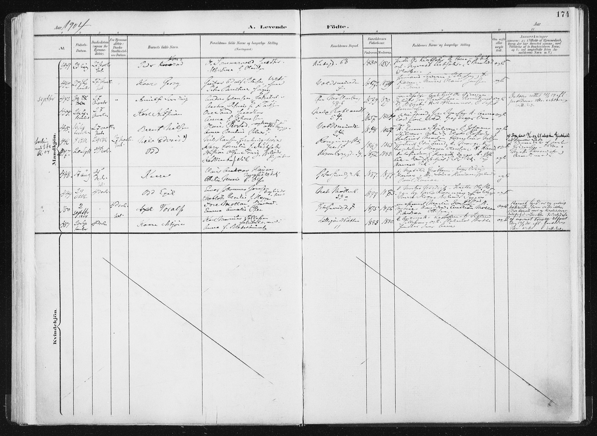 Ministerialprotokoller, klokkerbøker og fødselsregistre - Sør-Trøndelag, SAT/A-1456/604/L0199: Ministerialbok nr. 604A20I, 1901-1906, s. 174