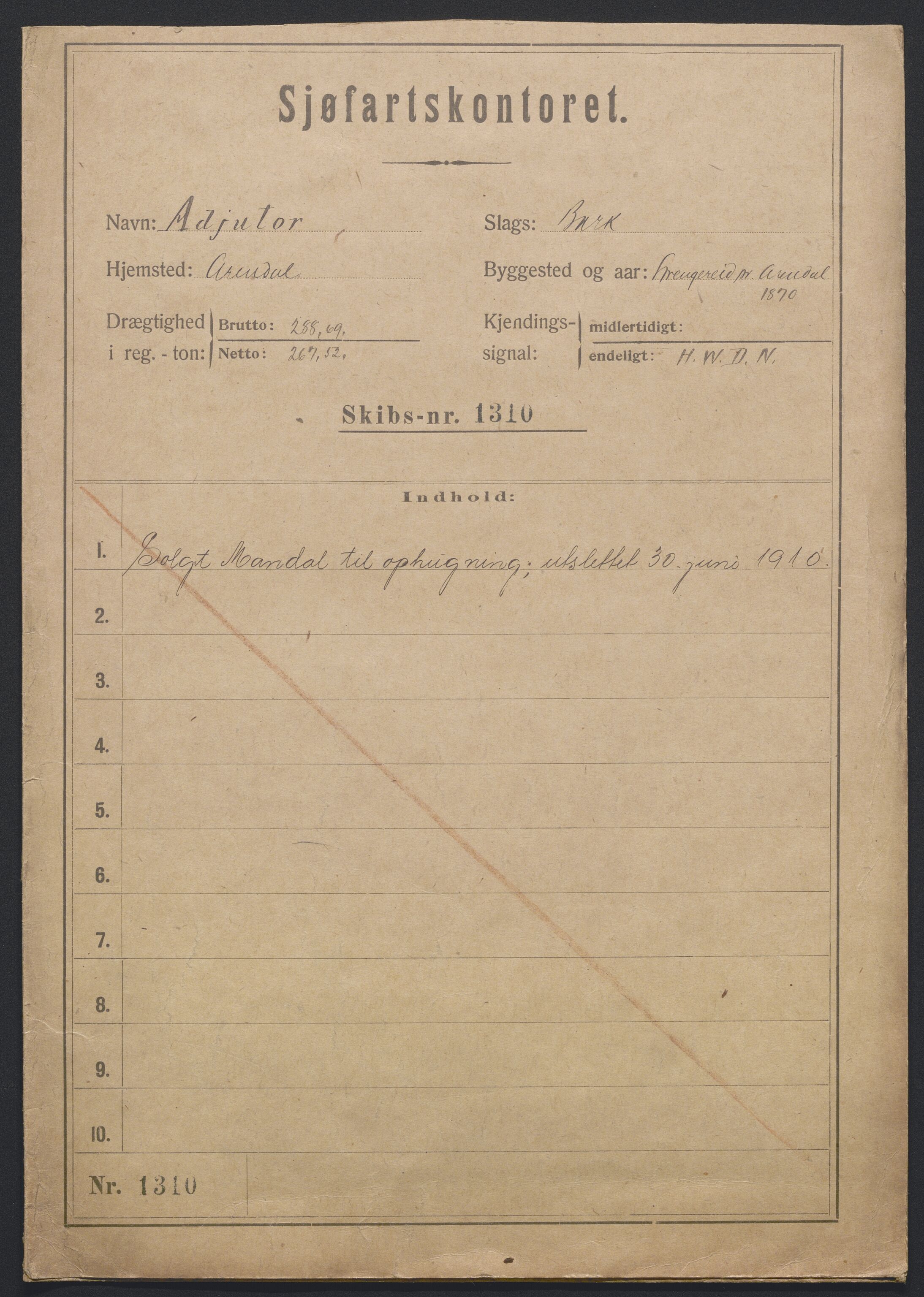 Sjøfartsdirektoratet med forløpere, skipsmapper slettede skip, AV/RA-S-4998/F/Fa/L0005: --, 1864-1933, s. 507