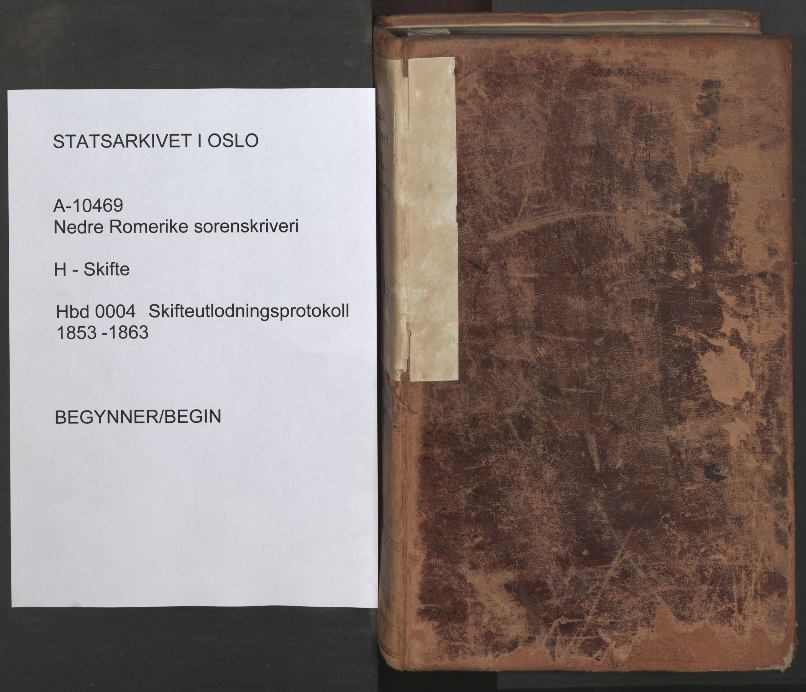 Nedre Romerike sorenskriveri, SAO/A-10469/H/He/Hec/L0004: Skifteutlodningsprotokoll, 1853-1863