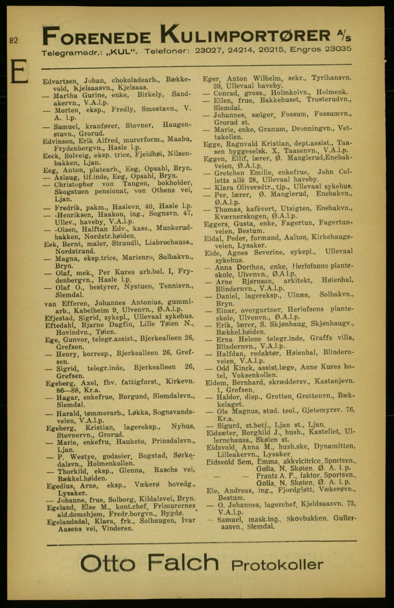 Aker adressebok/adressekalender, PUBL/001/A/003: Akers adressekalender, 1924-1925, s. 82