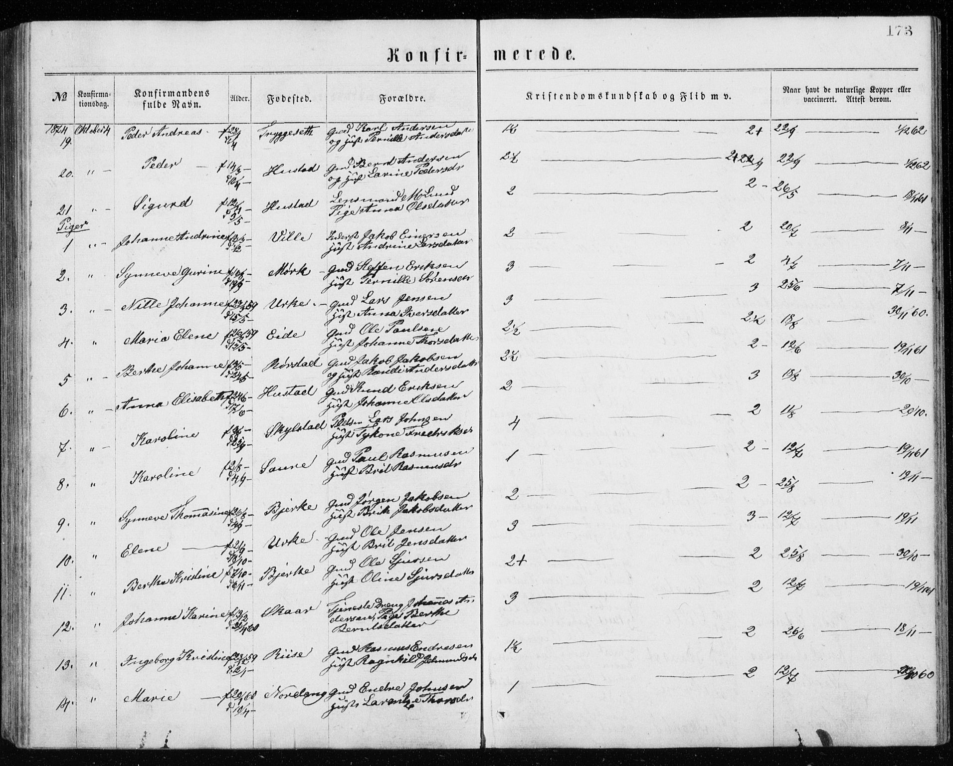 Ministerialprotokoller, klokkerbøker og fødselsregistre - Møre og Romsdal, AV/SAT-A-1454/515/L0214: Klokkerbok nr. 515C01, 1865-1883, s. 173