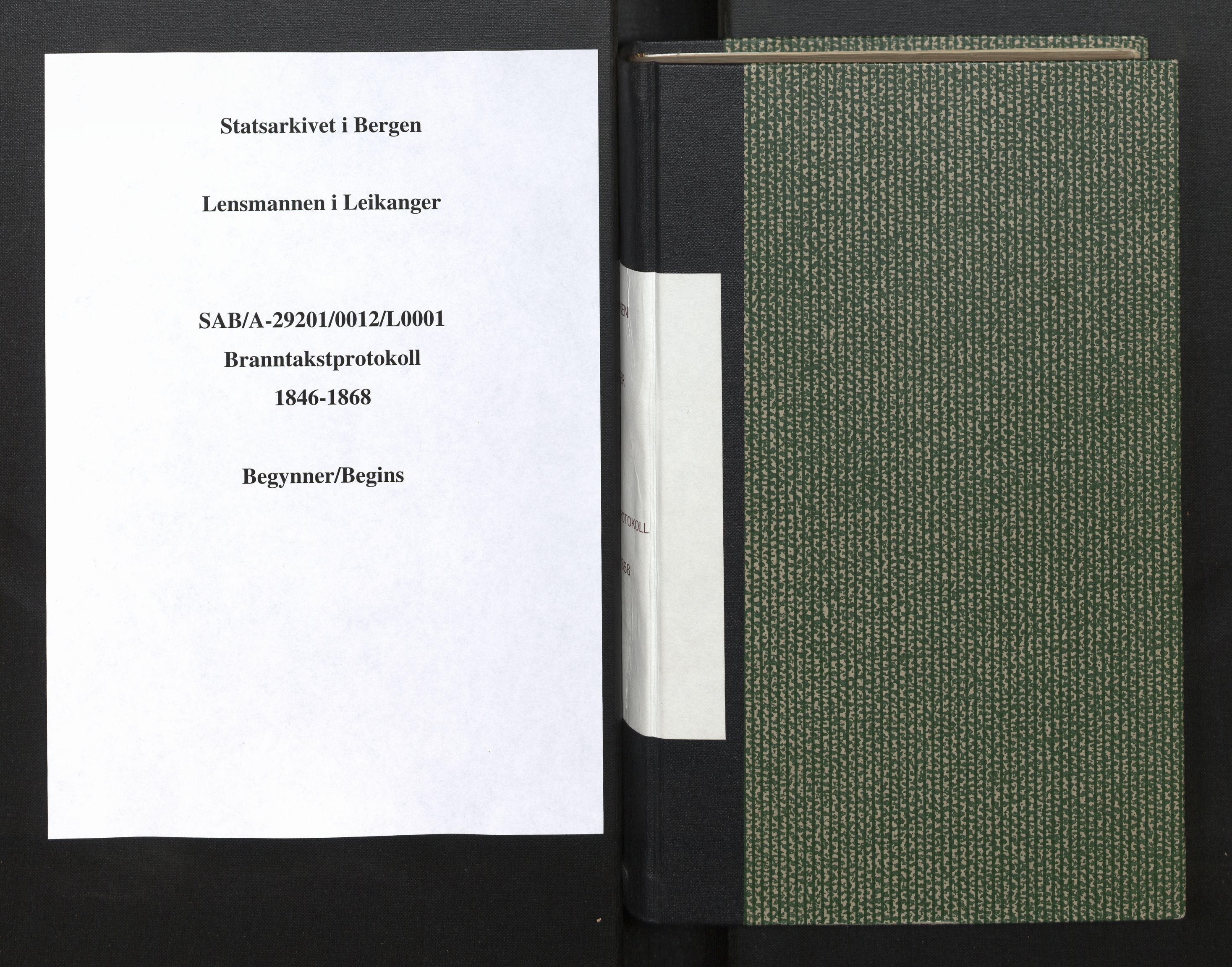 Lensmannen i Leikanger, SAB/A-29201/0012/L0001: Branntakstprotokoll, 1846-1868