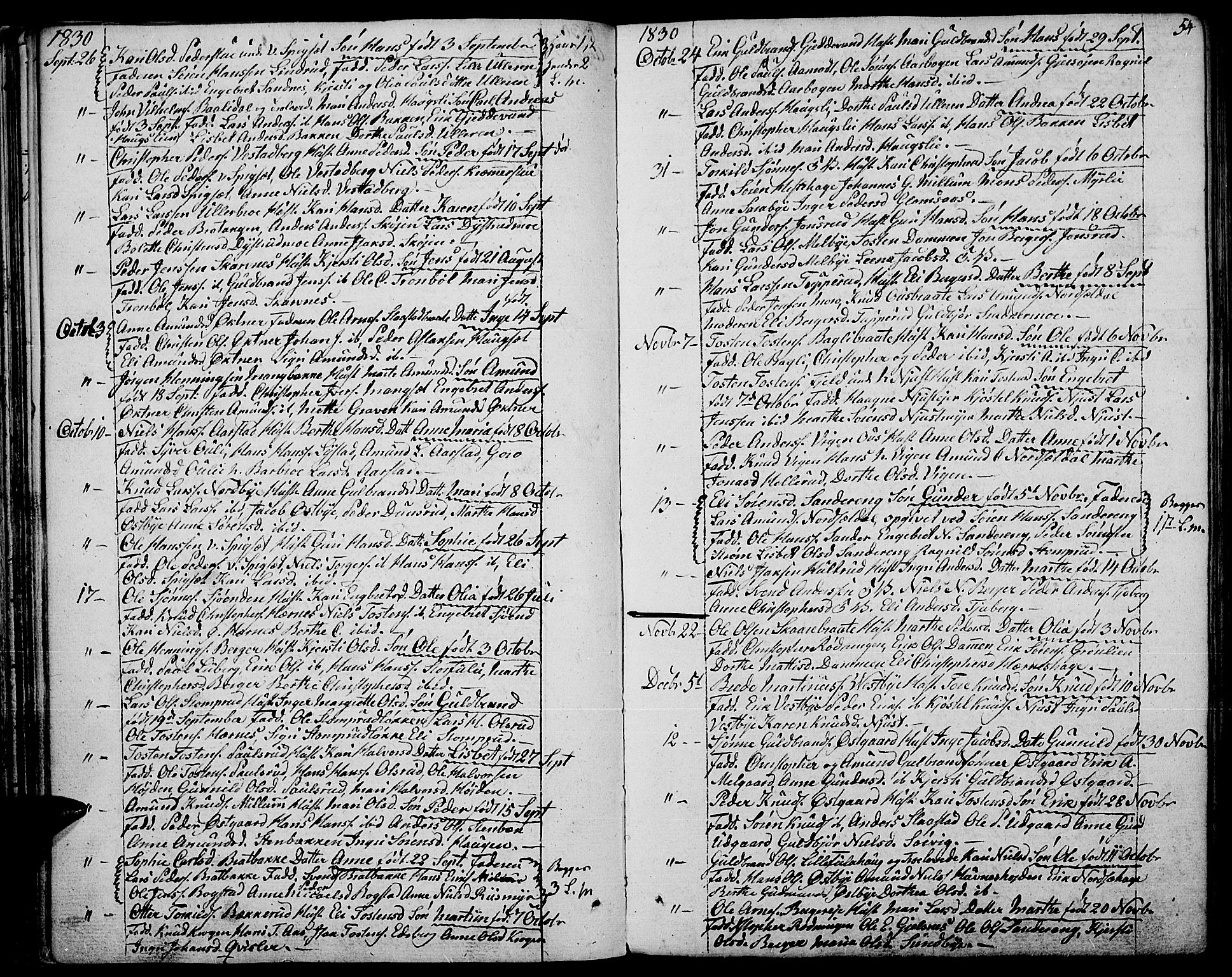 Strøm-Odalen prestekontor, AV/SAH-PREST-028/H/Ha/Haa/L0005: Ministerialbok nr. 5, 1811-1850, s. 54