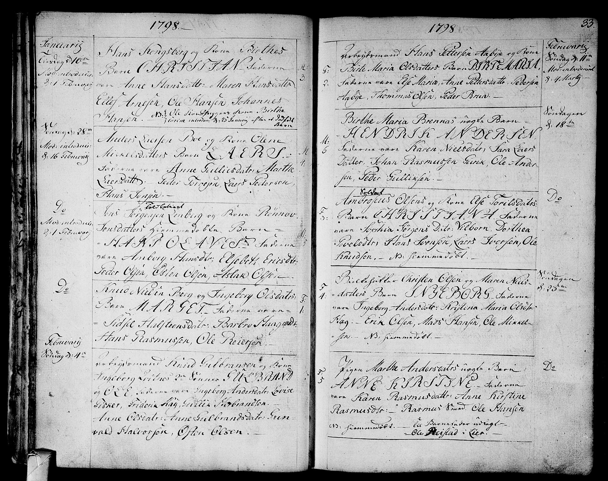 Strømsø kirkebøker, AV/SAKO-A-246/F/Fa/L0010: Ministerialbok nr. I 10, 1792-1822, s. 33