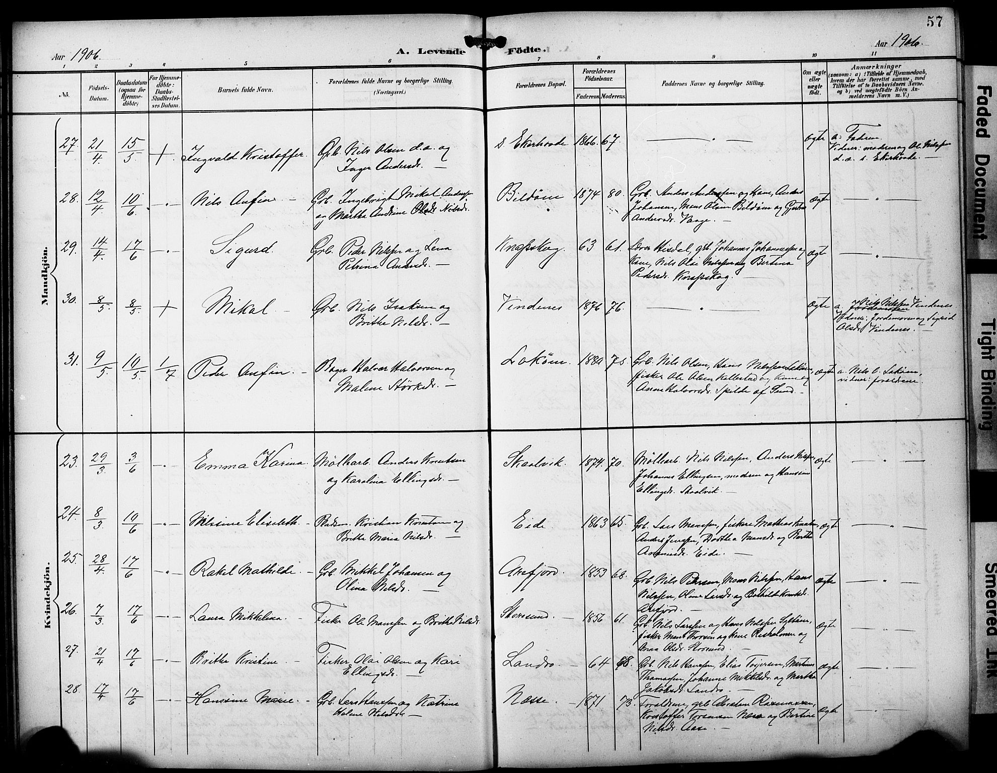 Fjell sokneprestembete, AV/SAB-A-75301/H/Hab: Klokkerbok nr. A 5, 1899-1918, s. 57