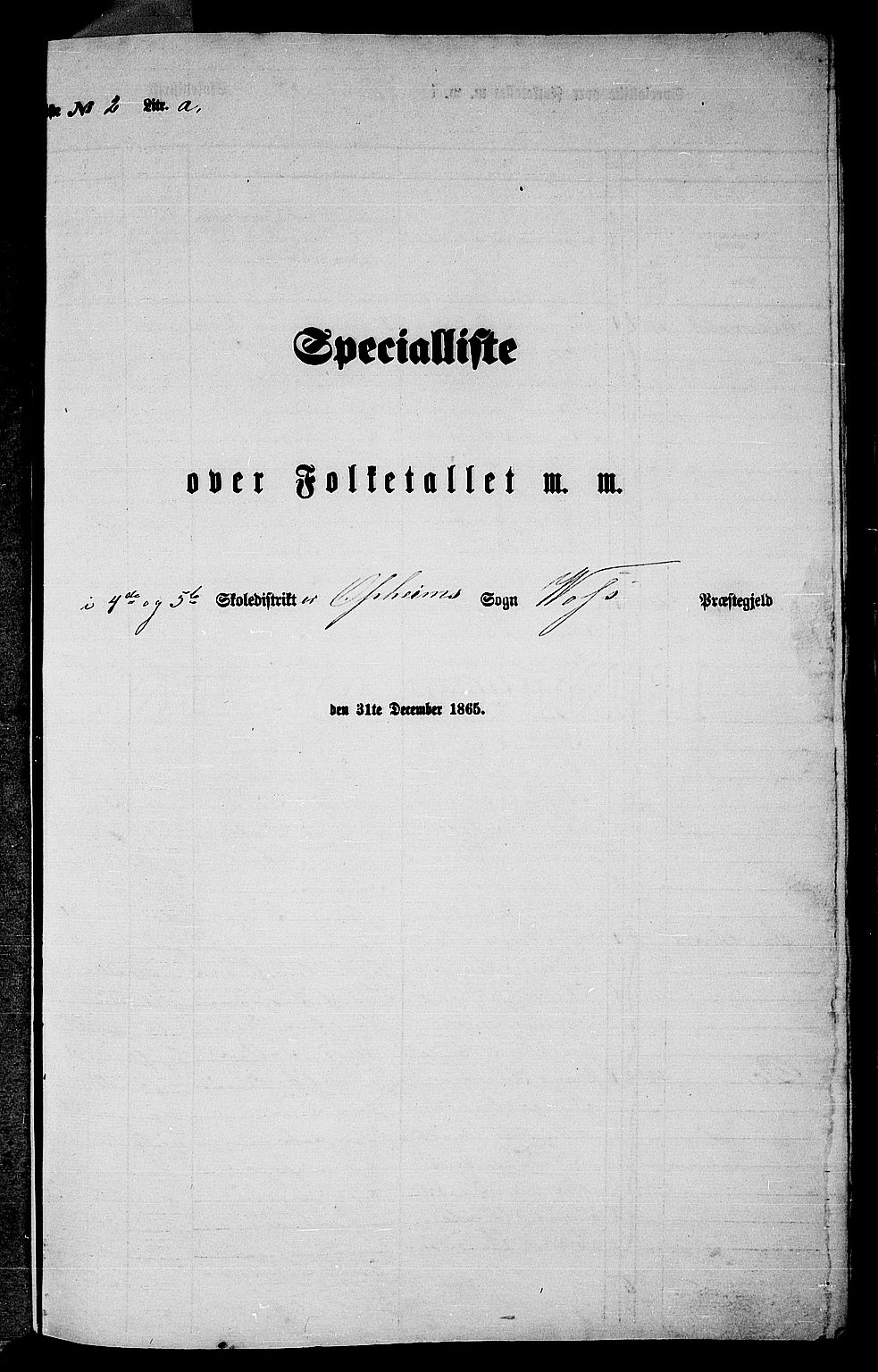 RA, Folketelling 1865 for 1235P Voss prestegjeld, 1865, s. 250