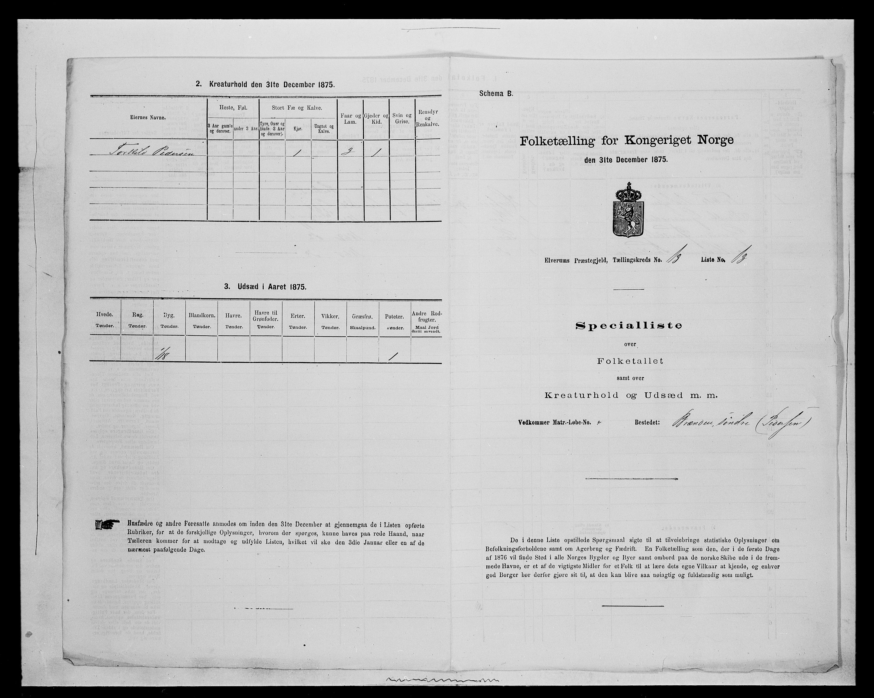 SAH, Folketelling 1875 for 0427P Elverum prestegjeld, 1875, s. 2514