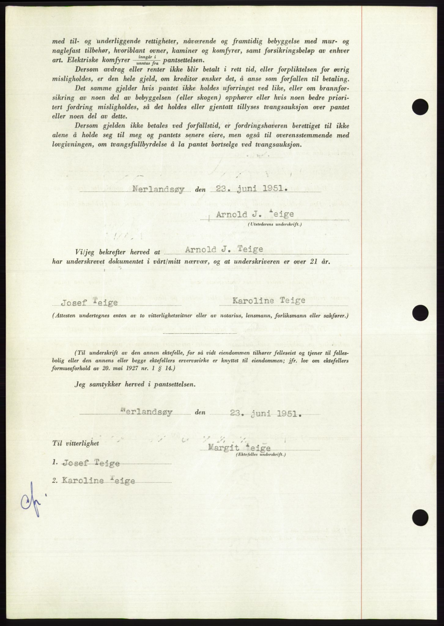 Søre Sunnmøre sorenskriveri, AV/SAT-A-4122/1/2/2C/L0120: Pantebok nr. 8B, 1951-1951, Dagboknr: 1244/1951