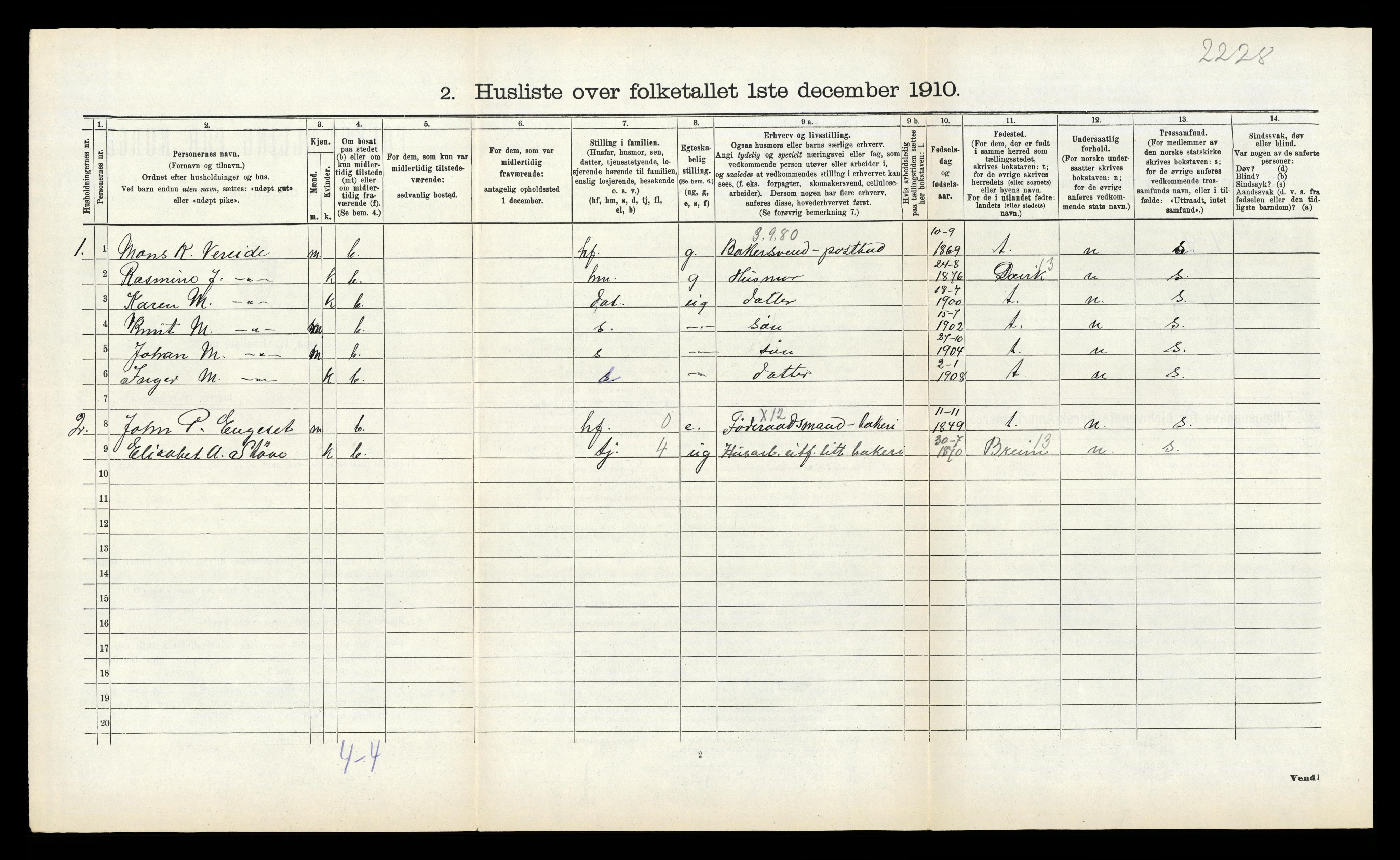 RA, Folketelling 1910 for 1445 Gloppen herred, 1910, s. 913