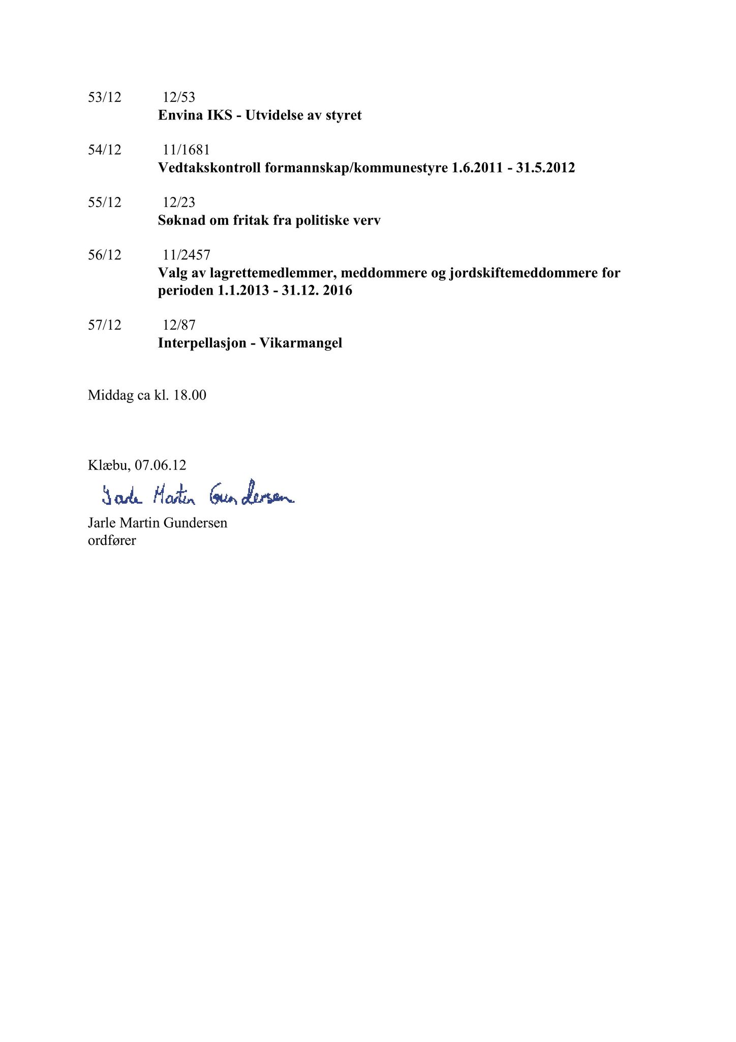 Klæbu Kommune, TRKO/KK/01-KS/L005: Kommunestyret - Møtedokumenter, 2012, s. 986