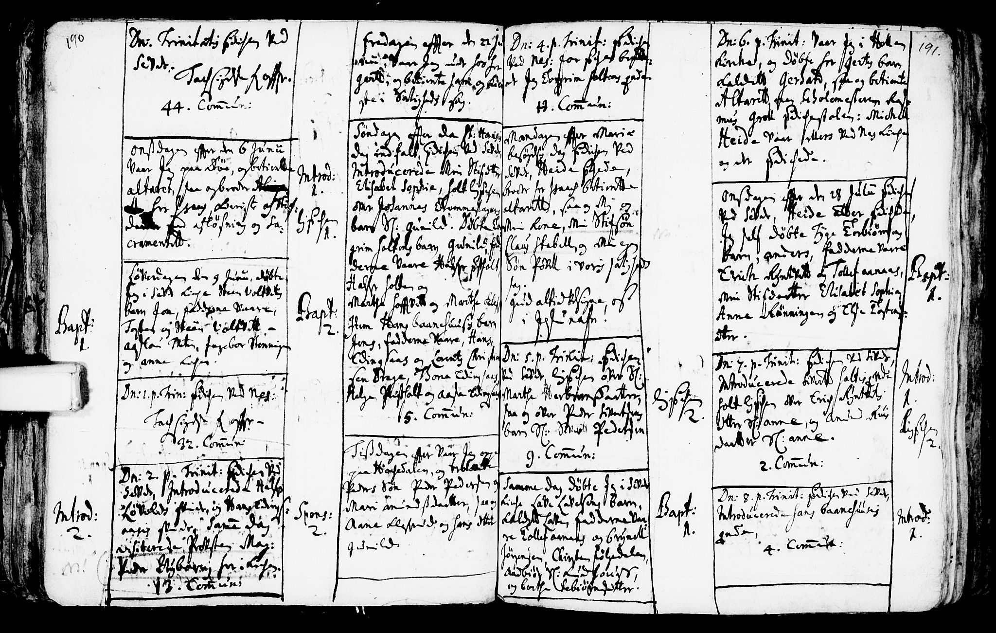 Sauherad kirkebøker, SAKO/A-298/F/Fa/L0002: Ministerialbok nr. I 2, 1681-1720, s. 190-191