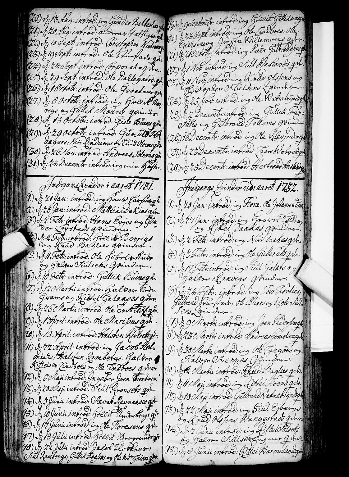 Flesberg kirkebøker, SAKO/A-18/F/Fa/L0002: Ministerialbok nr. I 2, 1726-1747