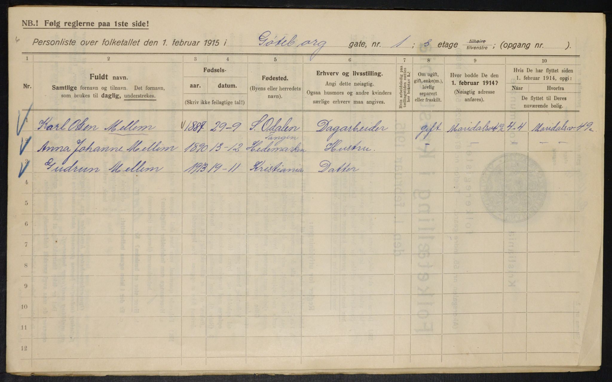 OBA, Kommunal folketelling 1.2.1915 for Kristiania, 1915, s. 32310