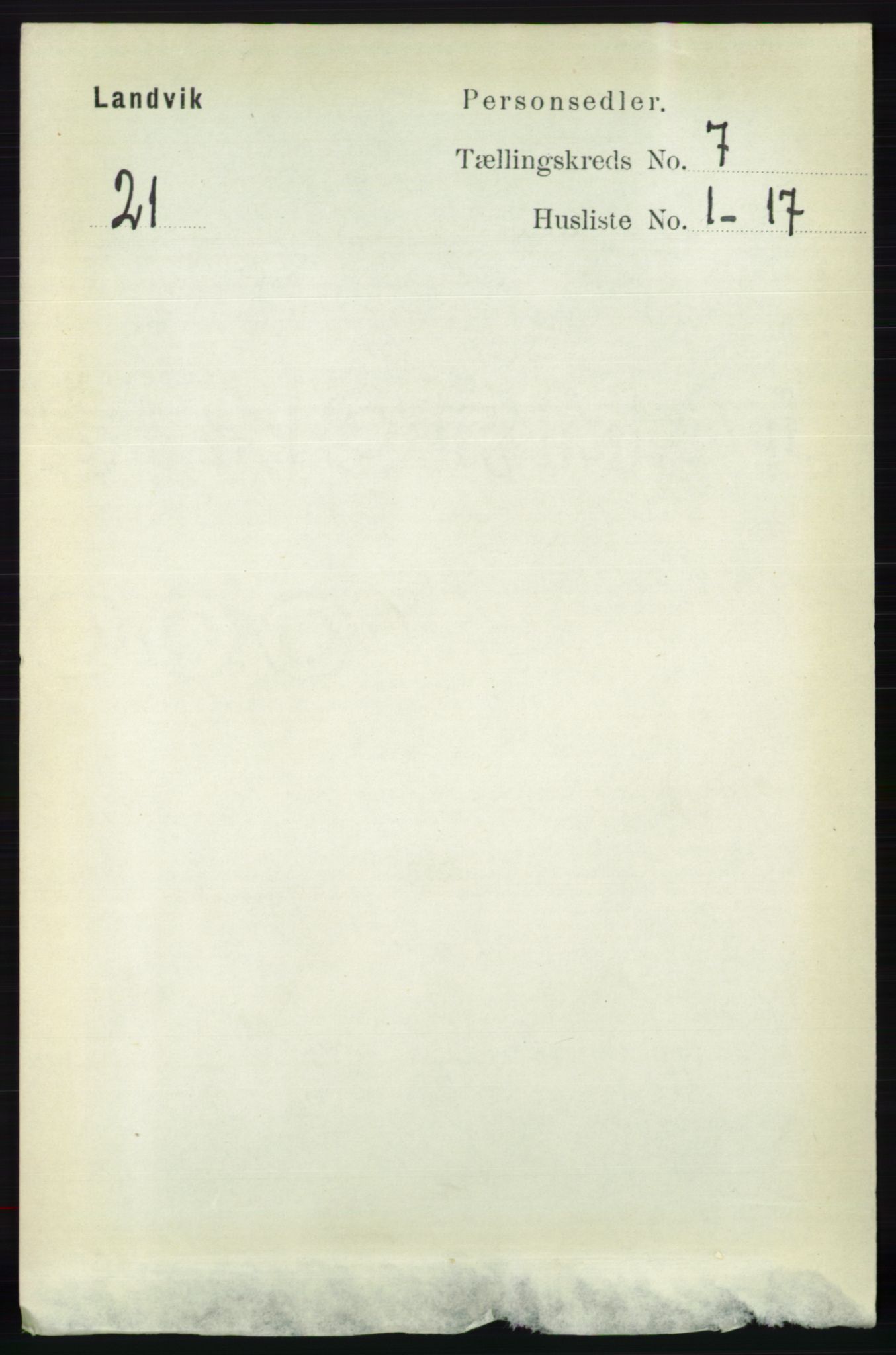 RA, Folketelling 1891 for 0924 Landvik herred, 1891, s. 2771
