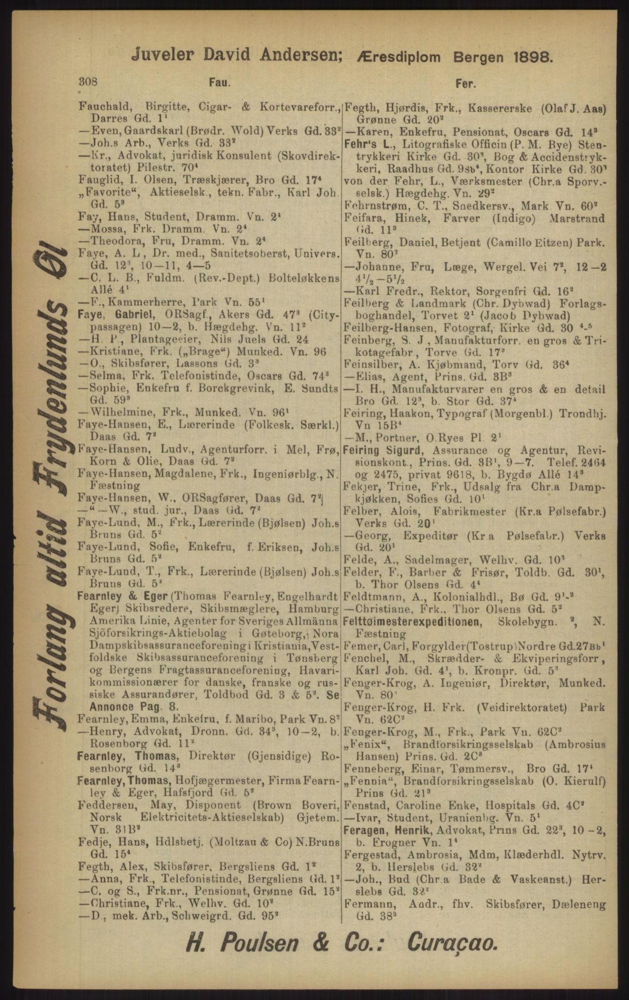 Kristiania/Oslo adressebok, PUBL/-, 1902, s. 308