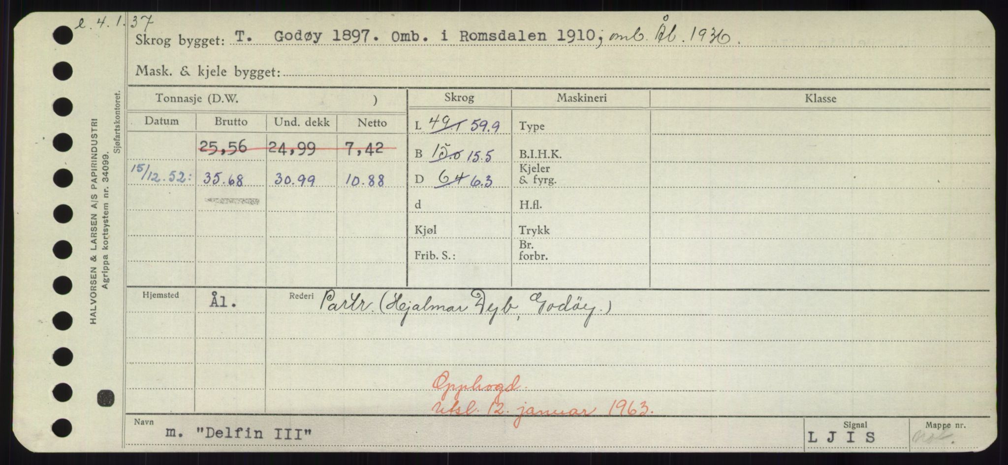 Sjøfartsdirektoratet med forløpere, Skipsmålingen, RA/S-1627/H/Hd/L0008: Fartøy, C-D, s. 437