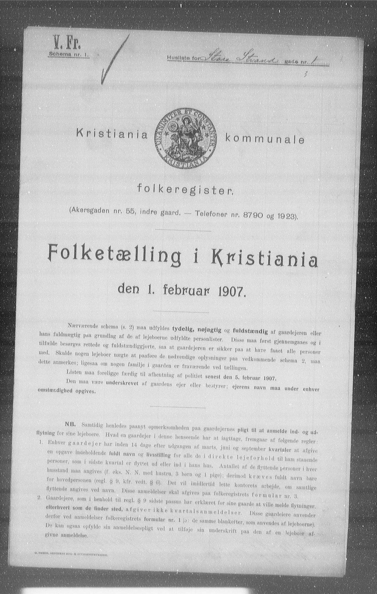 OBA, Kommunal folketelling 1.2.1907 for Kristiania kjøpstad, 1907, s. 52319