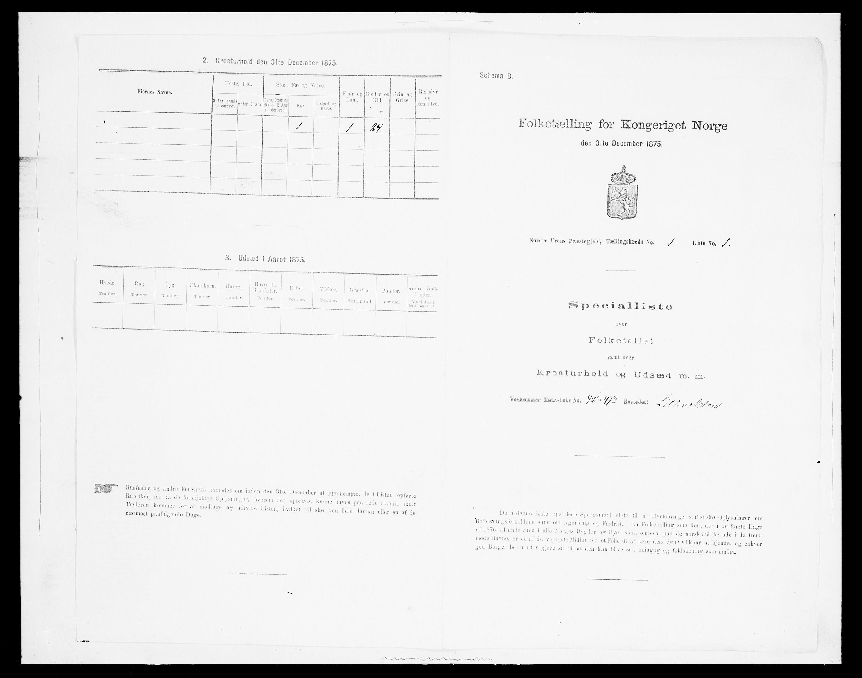 SAH, Folketelling 1875 for 0518P Nord-Fron prestegjeld, 1875, s. 111