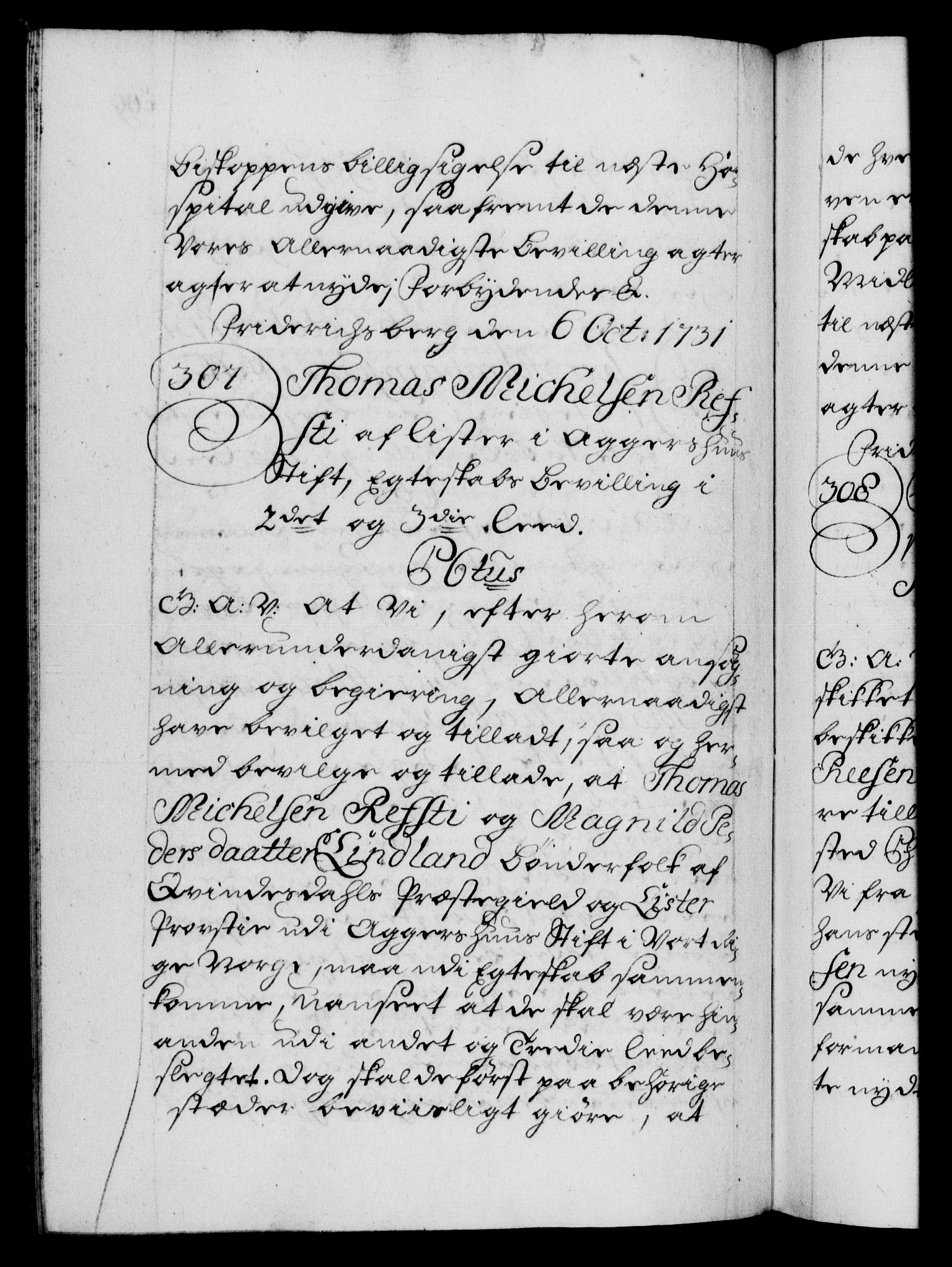 Danske Kanselli 1572-1799, AV/RA-EA-3023/F/Fc/Fca/Fcaa/L0027: Norske registre, 1730-1732, s. 299b