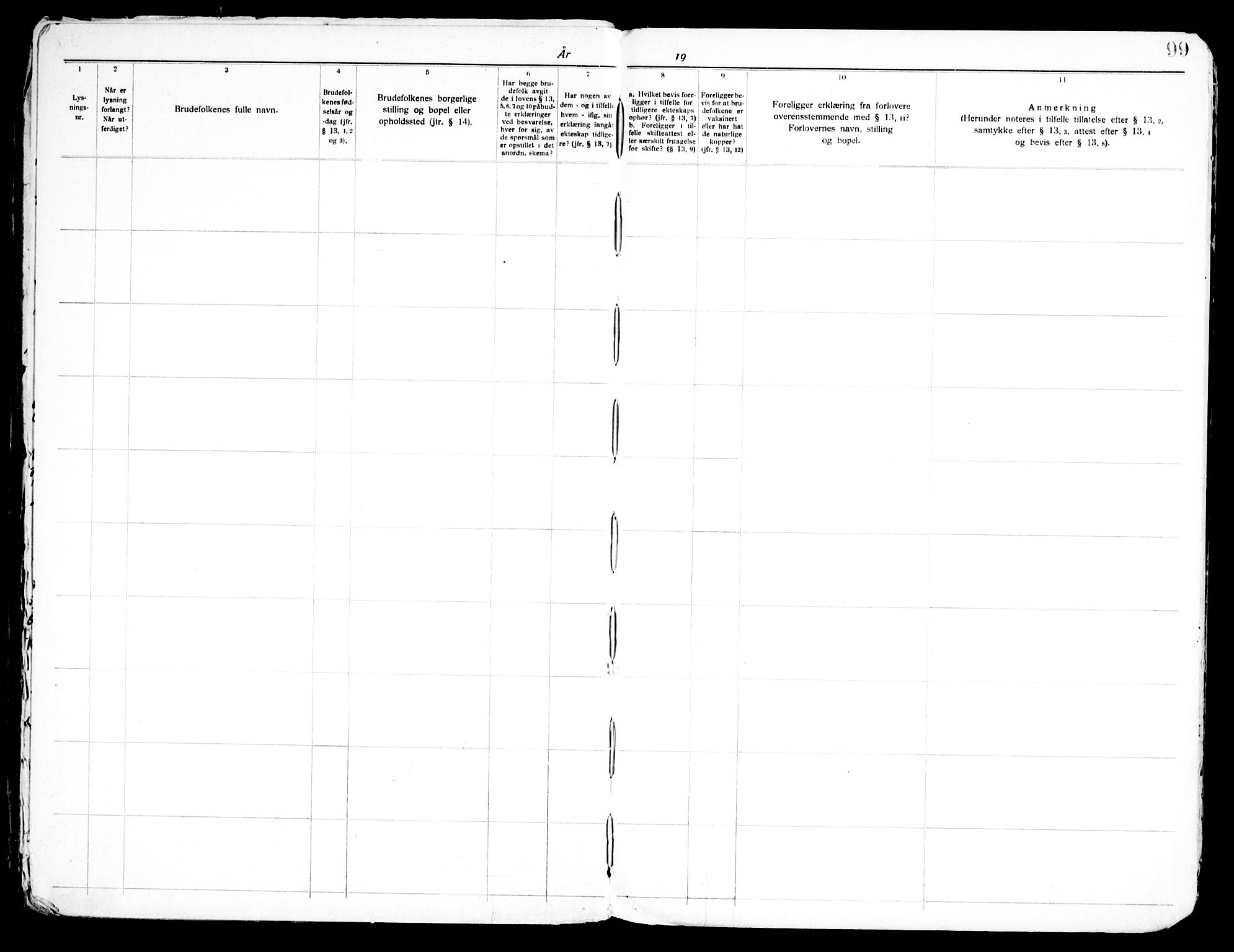 Bekkelaget prestekontor Kirkebøker, SAO/A-10842/H/Ha/L0001: Lysningsprotokoll nr. 1, 1937-1953, s. 99