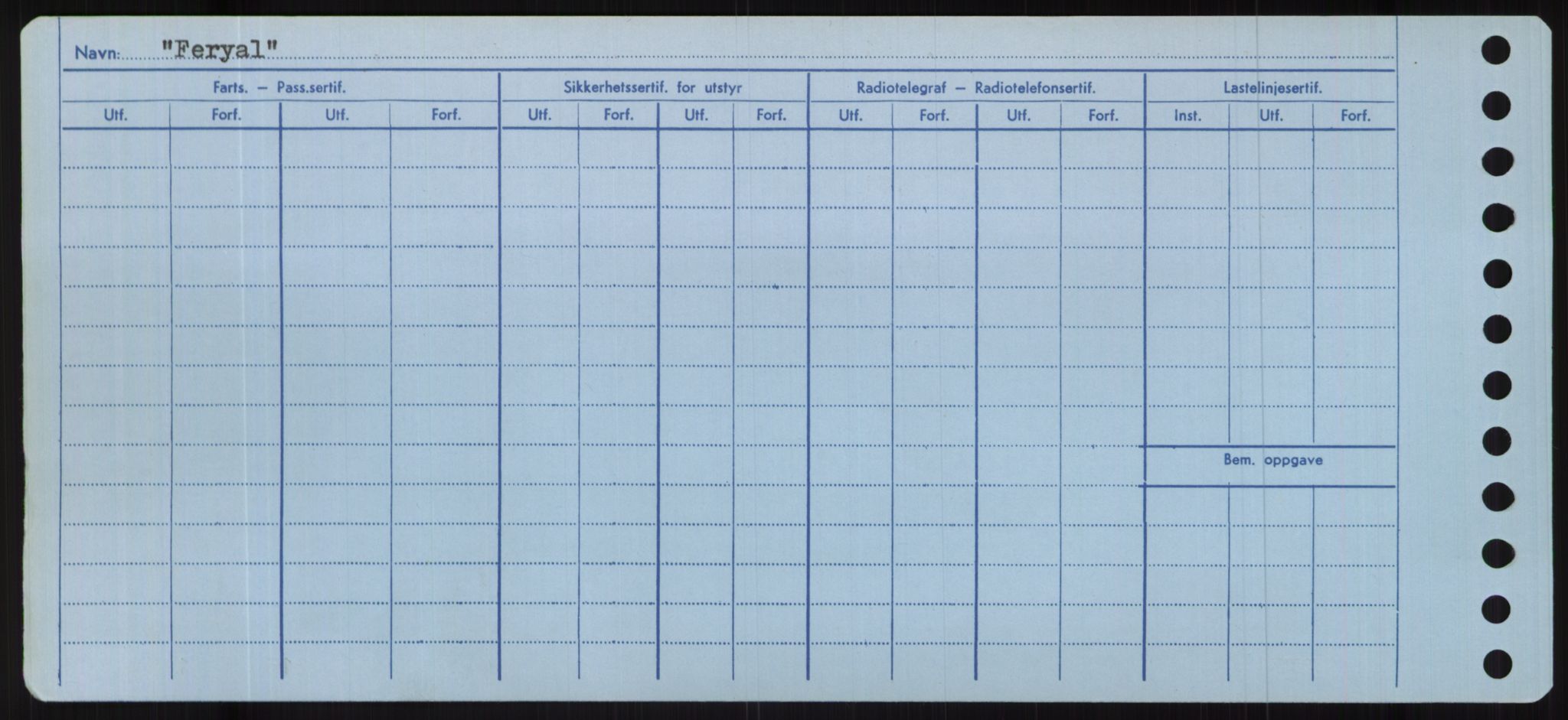 Sjøfartsdirektoratet med forløpere, Skipsmålingen, RA/S-1627/H/Hc/L0001: Lektere, A-Y, s. 186