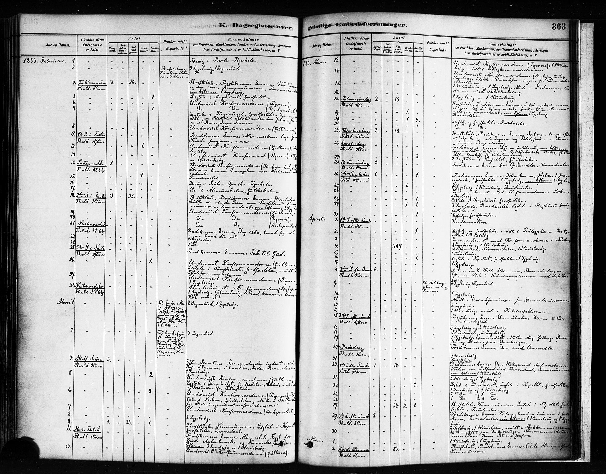 Halden prestekontor Kirkebøker, AV/SAO-A-10909/F/Fa/L0012: Ministerialbok nr. I 12, 1878-1889, s. 363