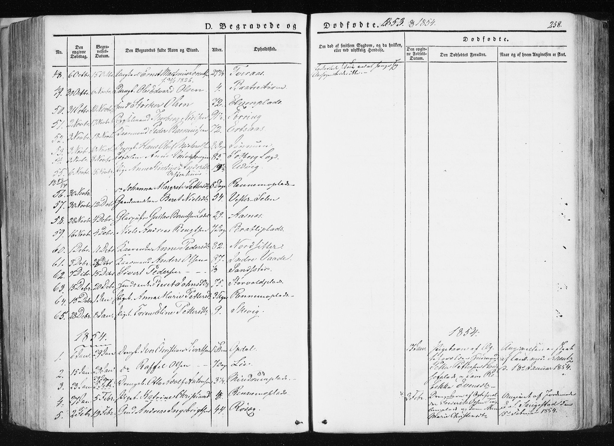 Ministerialprotokoller, klokkerbøker og fødselsregistre - Nord-Trøndelag, SAT/A-1458/741/L0393: Ministerialbok nr. 741A07, 1849-1863, s. 258
