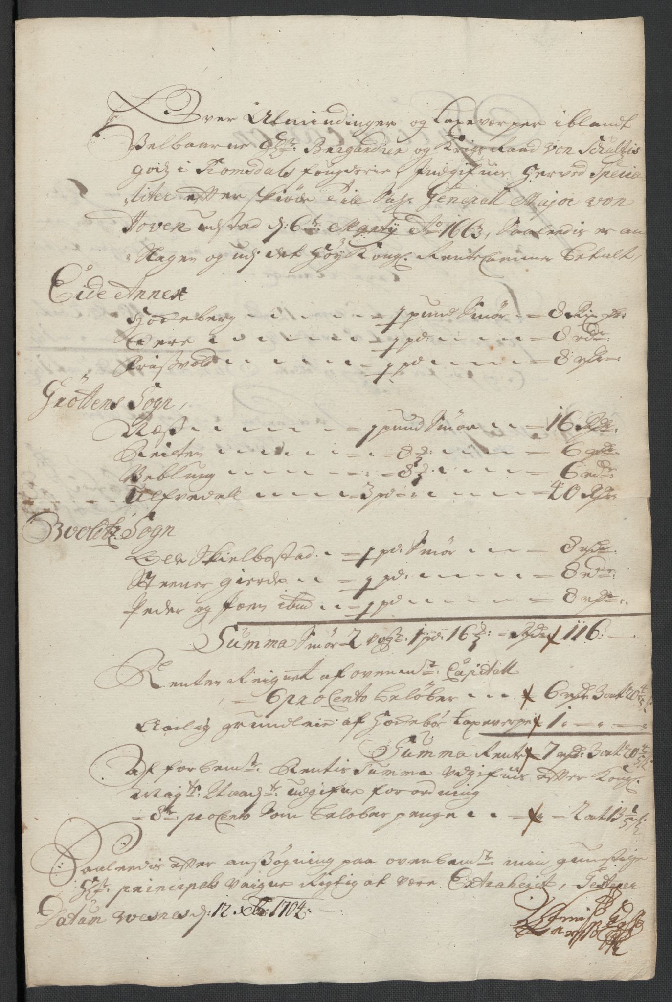 Rentekammeret inntil 1814, Reviderte regnskaper, Fogderegnskap, AV/RA-EA-4092/R55/L3656: Fogderegnskap Romsdal, 1703-1705, s. 253