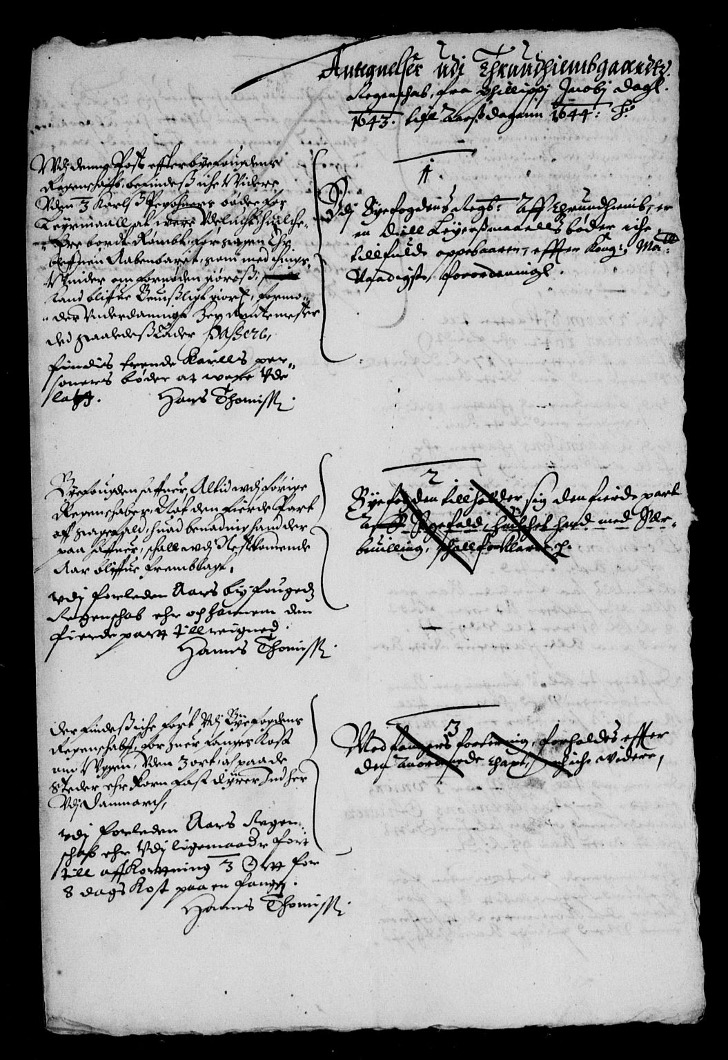 Rentekammeret inntil 1814, Reviderte regnskaper, Lensregnskaper, AV/RA-EA-5023/R/Rb/Rbw/L0081: Trondheim len, 1643-1645