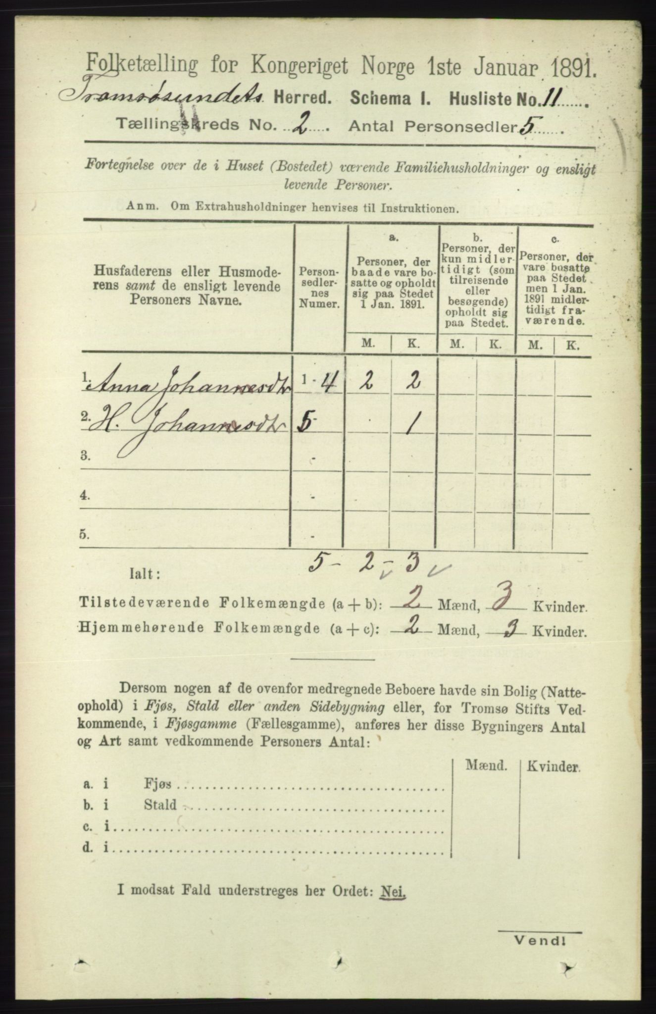 RA, Folketelling 1891 for 1934 Tromsøysund herred, 1891, s. 523