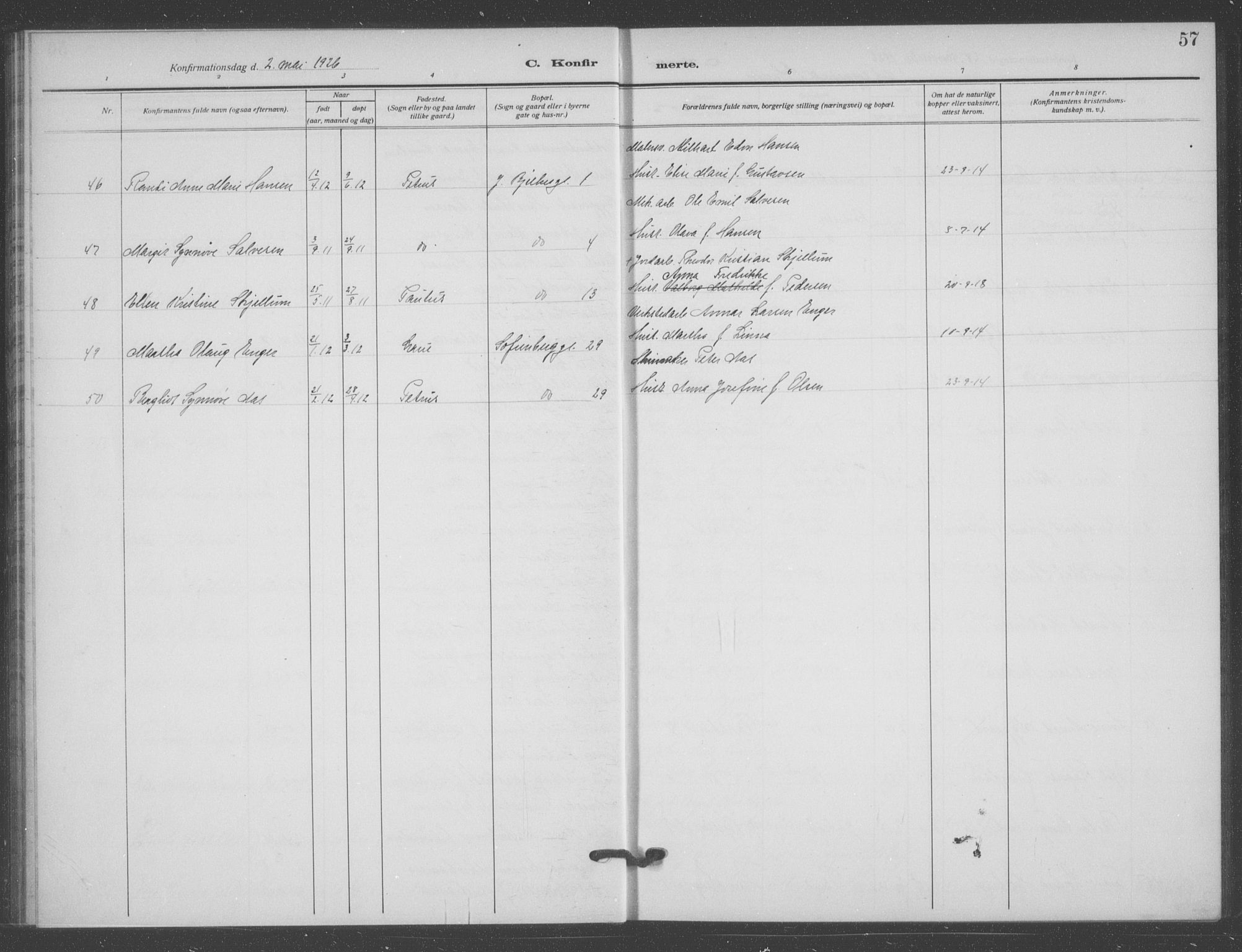 Matteus prestekontor Kirkebøker, AV/SAO-A-10870/F/Fa/L0002: Ministerialbok nr. 2, 1917-1938, s. 57