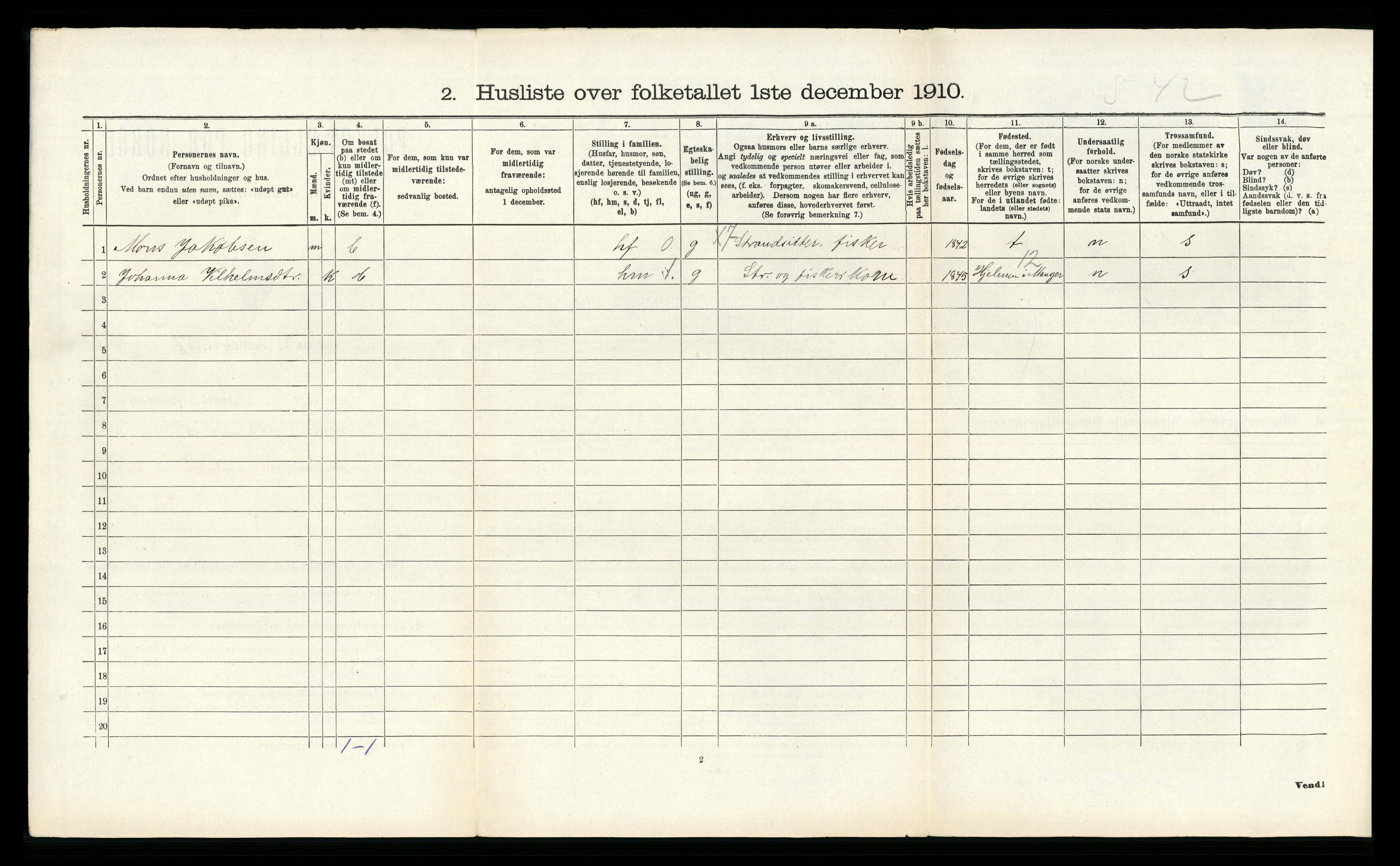 RA, Folketelling 1910 for 1258 Herdla herred, 1910, s. 405