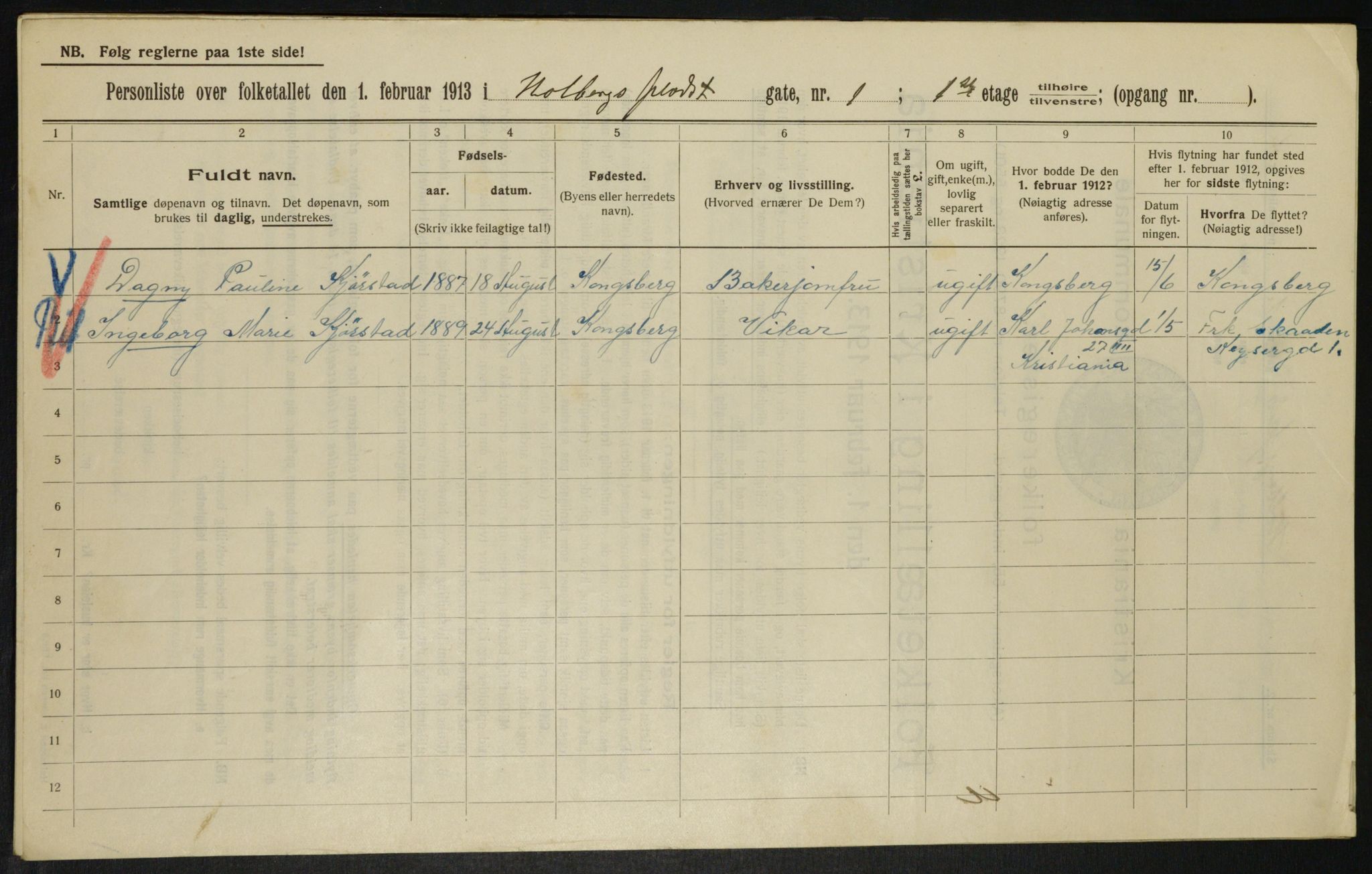 OBA, Kommunal folketelling 1.2.1913 for Kristiania, 1913, s. 40349