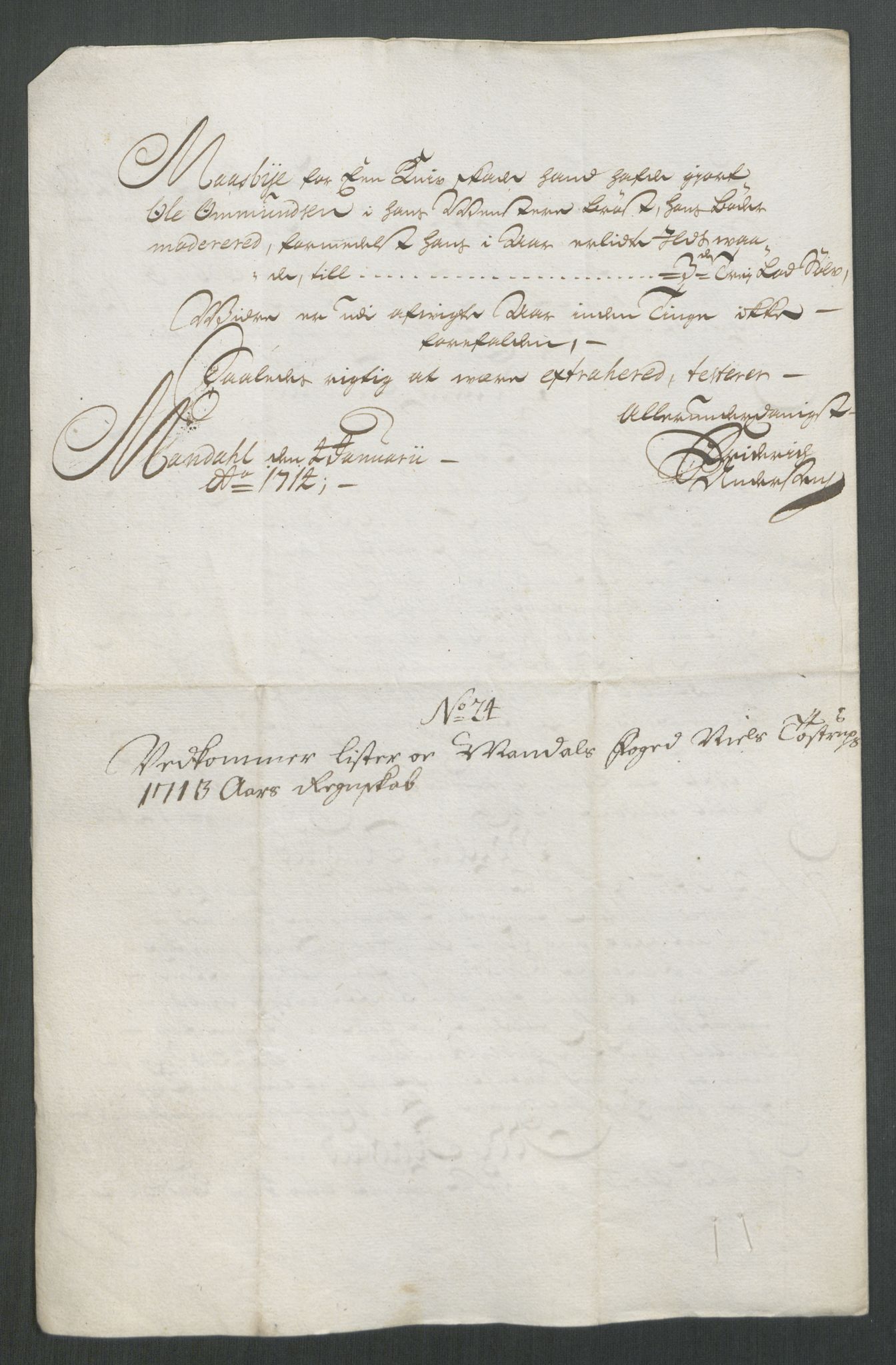 Rentekammeret inntil 1814, Reviderte regnskaper, Fogderegnskap, RA/EA-4092/R43/L2556: Fogderegnskap Lista og Mandal, 1713, s. 410