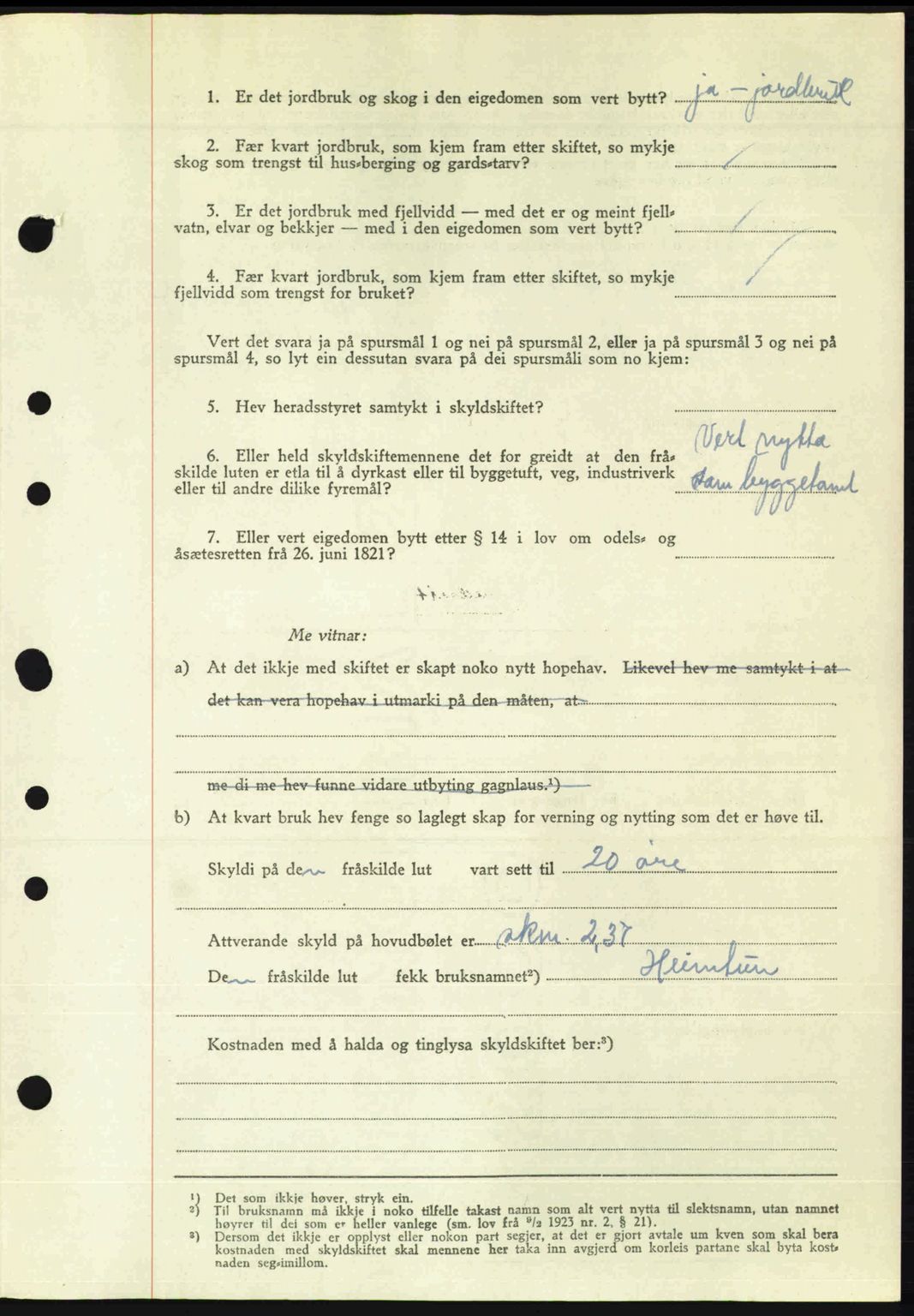 Nordre Sunnmøre sorenskriveri, AV/SAT-A-0006/1/2/2C/2Ca: Pantebok nr. A23, 1946-1947, Dagboknr: 2177/1946