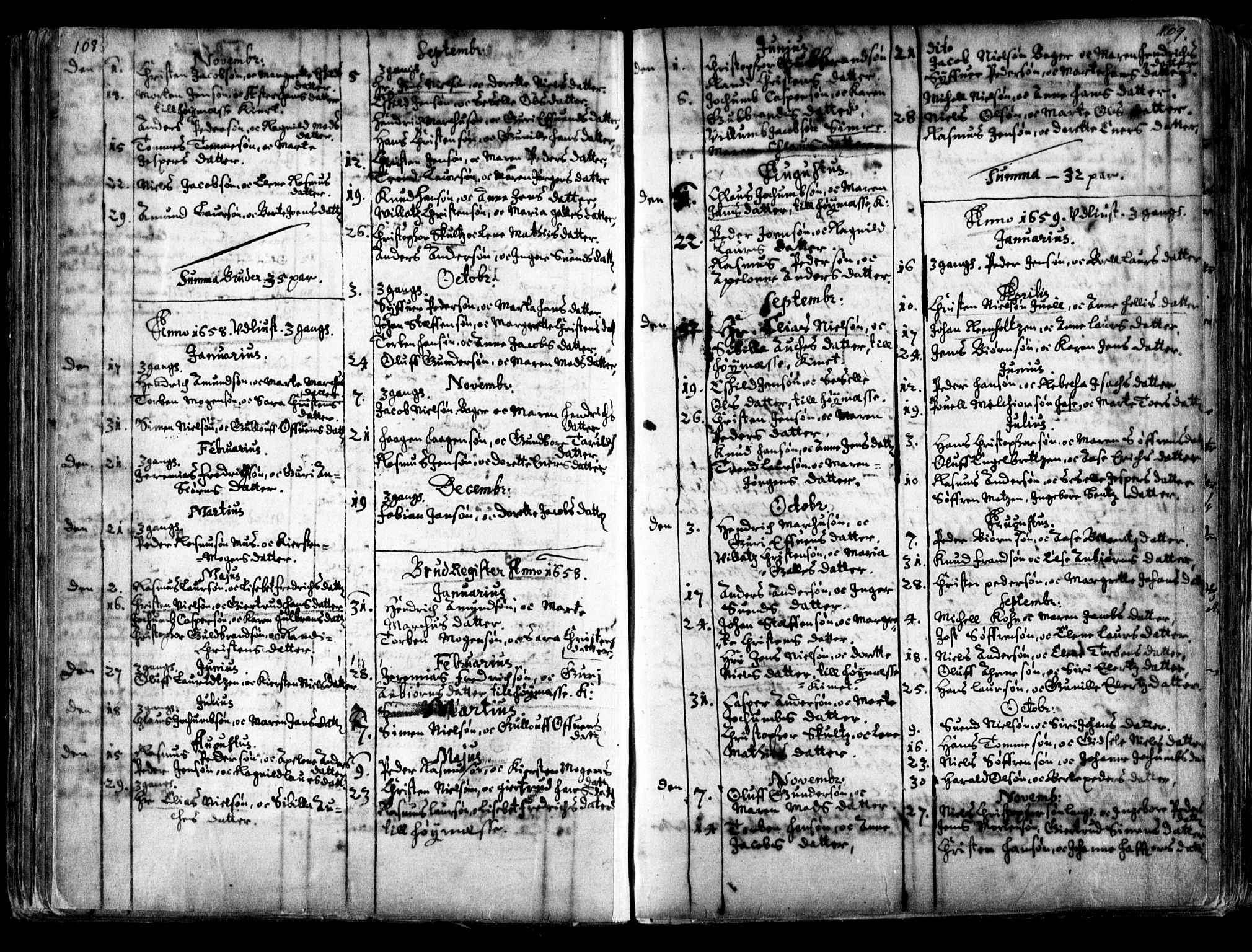 Oslo domkirke Kirkebøker, SAO/A-10752/F/Fa/L0001: Ministerialbok nr. 1, 1648-1704, s. 108-109
