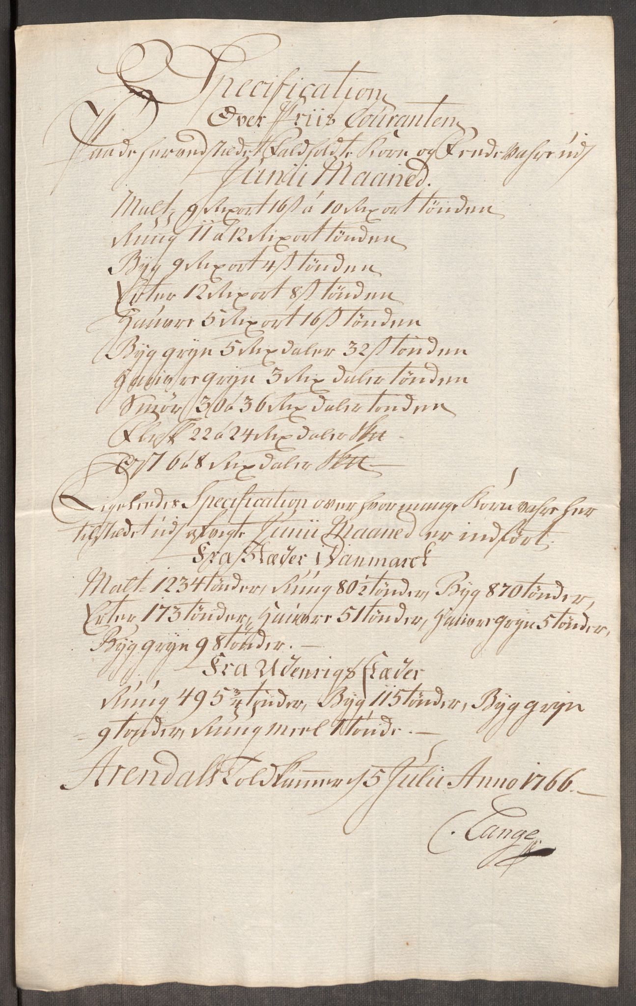 Rentekammeret inntil 1814, Realistisk ordnet avdeling, RA/EA-4070/Oe/L0008: [Ø1]: Priskuranter, 1764-1768, s. 671