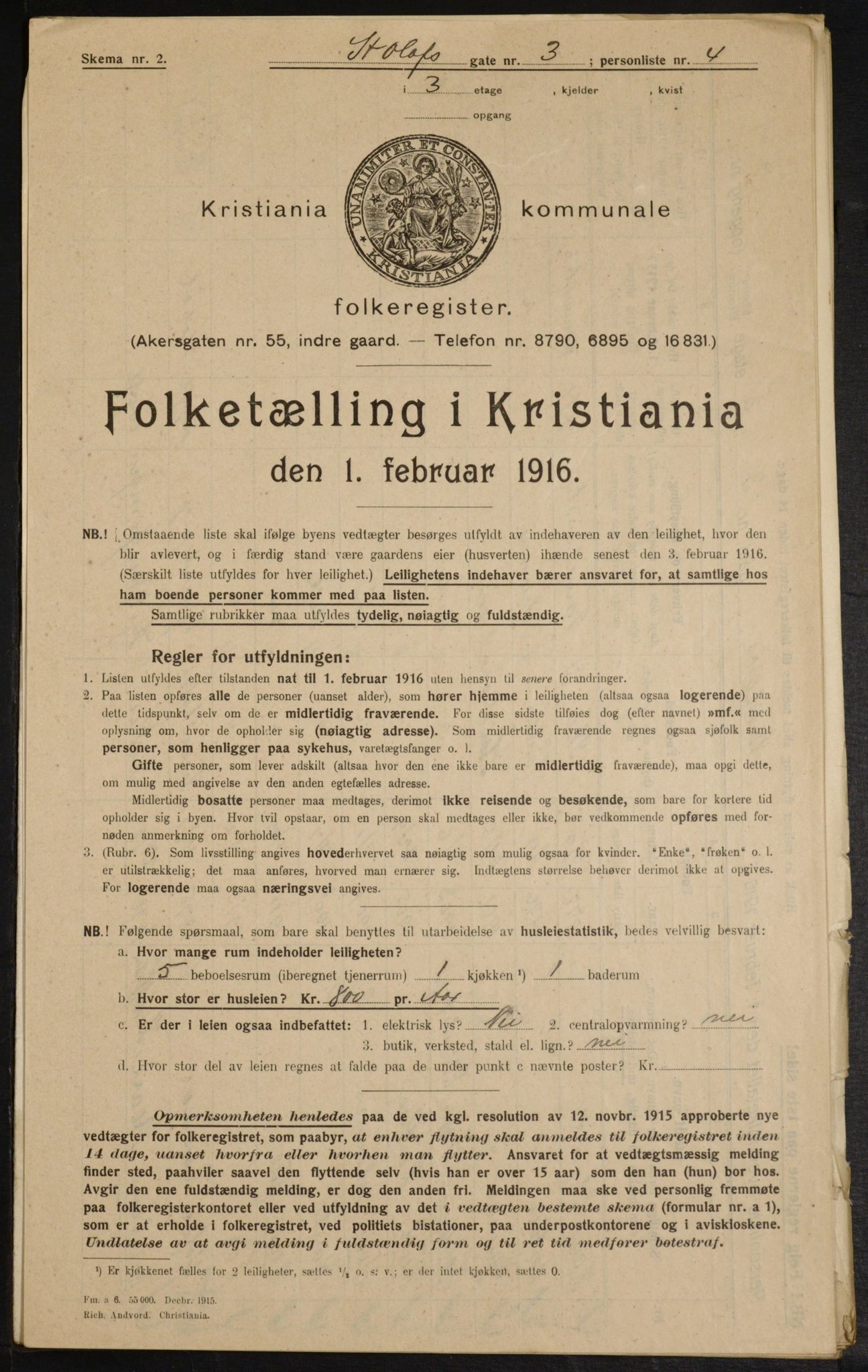 OBA, Kommunal folketelling 1.2.1916 for Kristiania, 1916, s. 90191