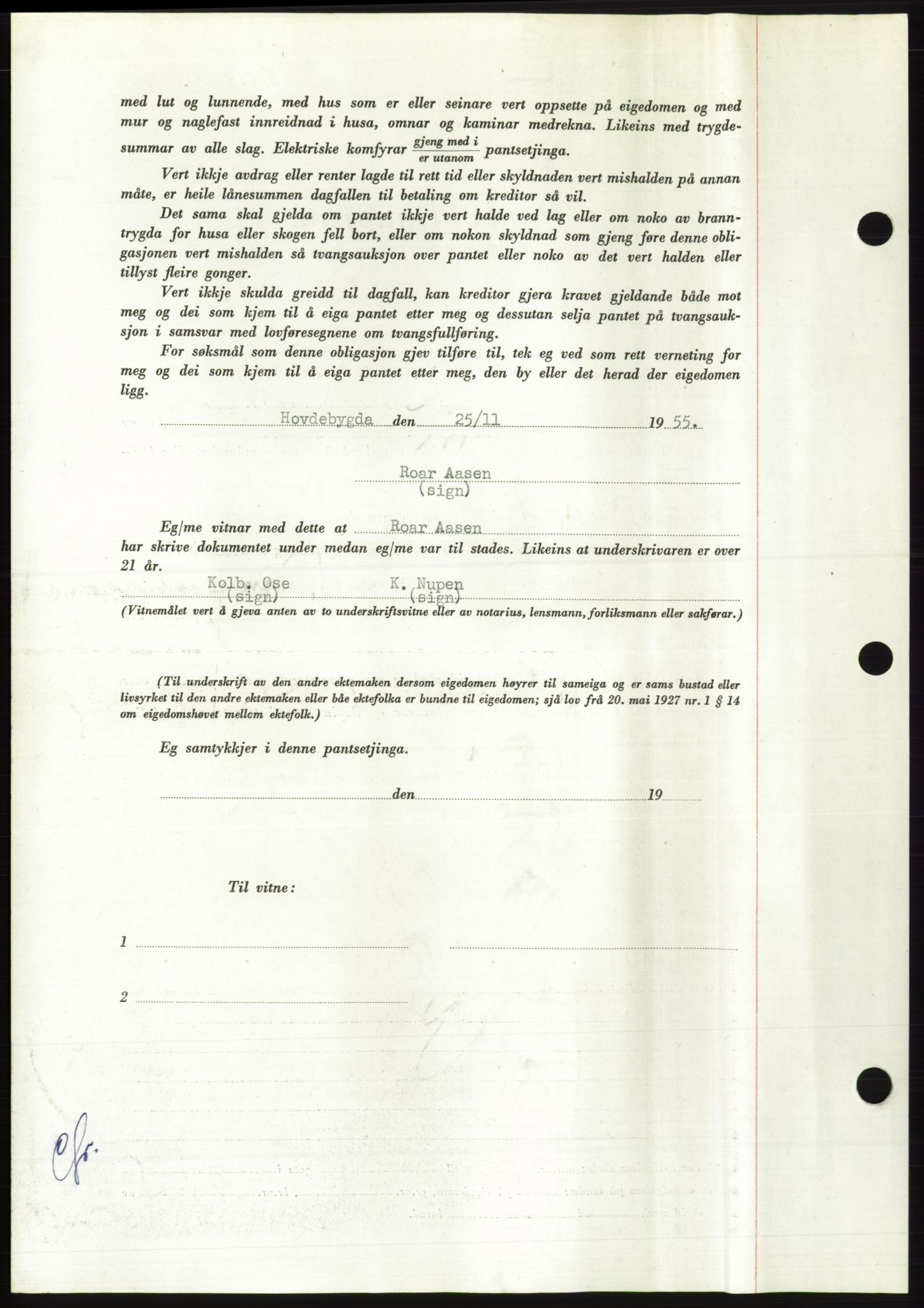 Søre Sunnmøre sorenskriveri, AV/SAT-A-4122/1/2/2C/L0128: Pantebok nr. 16B, 1956-1956, Dagboknr: 13/1956